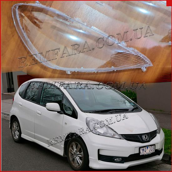 стекло фары Honda Jazz 2 2011-2013 Рестайл левое Remfara