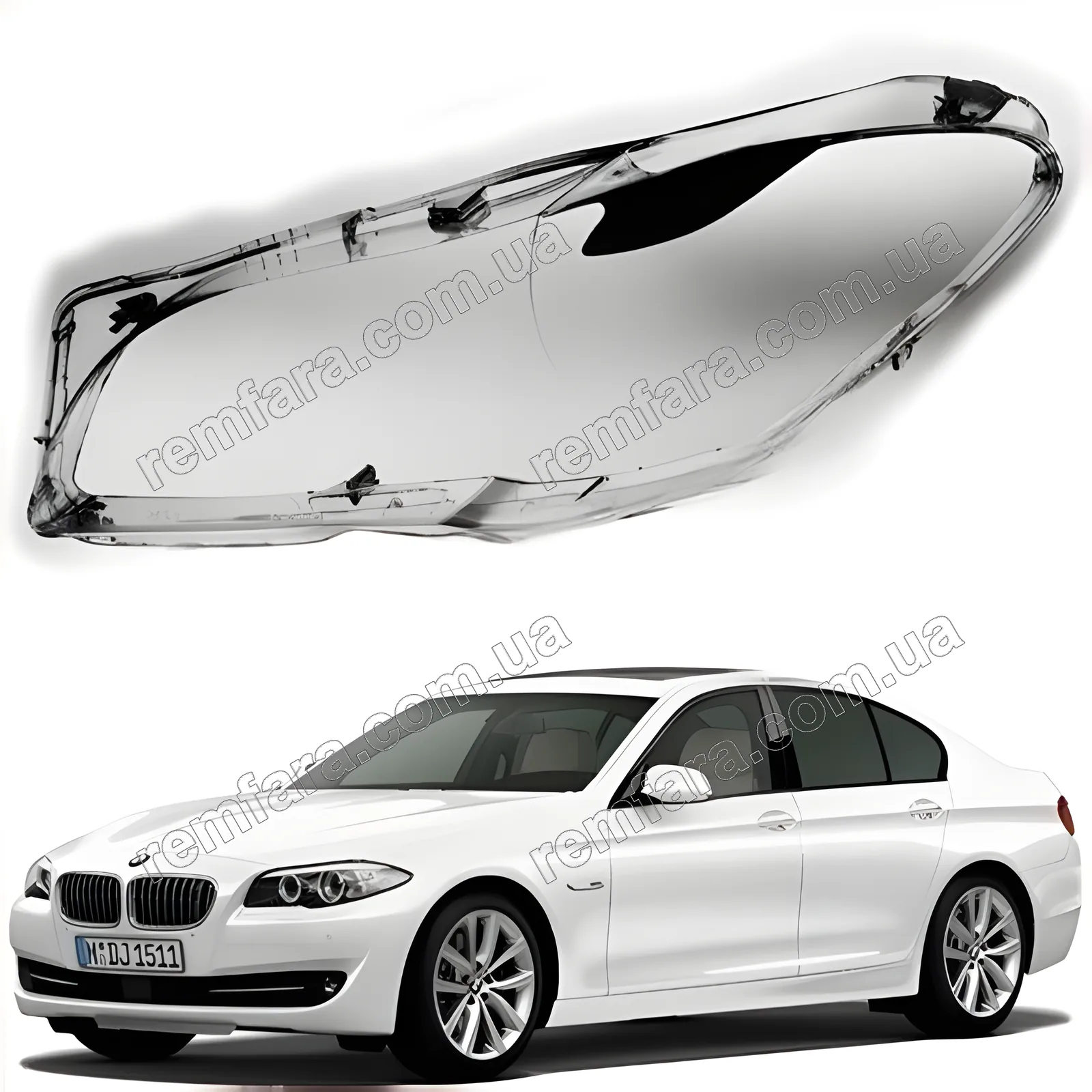 Скло фари BMW 5 Series F10, F11, F18 (2009–2017) HELLA