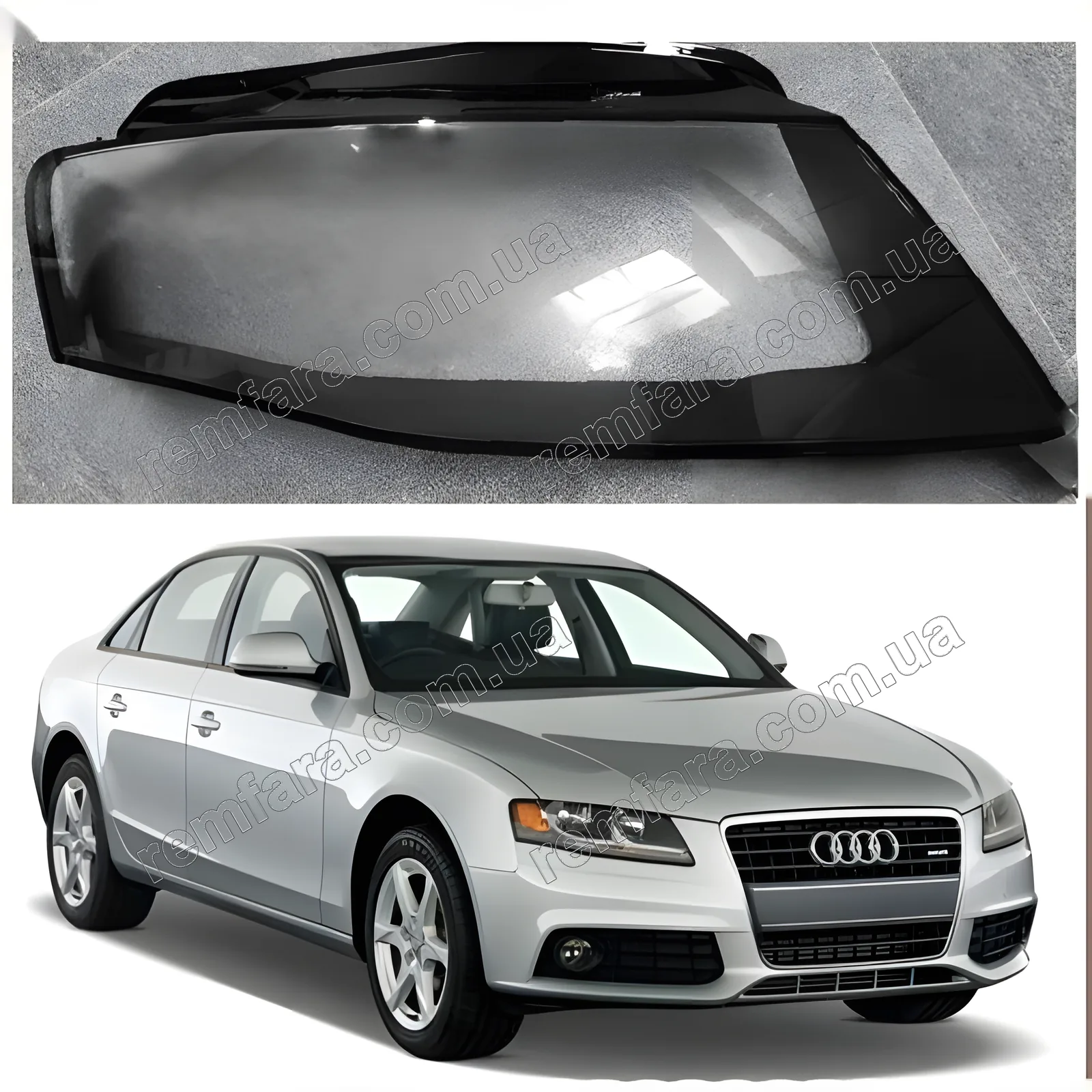 Стекло фары Audi A4 (B8) (2007–2011) / Allroad A4 2009-2011 Дорестайл