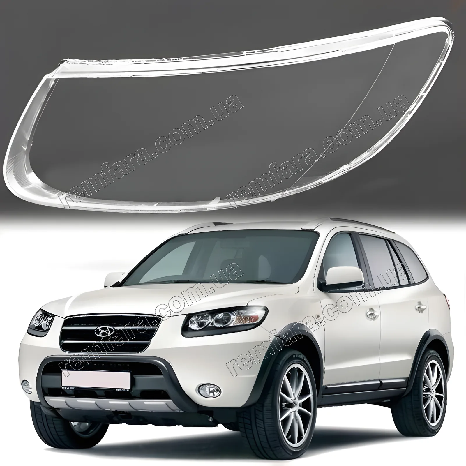 Скло фари Santa Fe 2 CM (2006–2012)