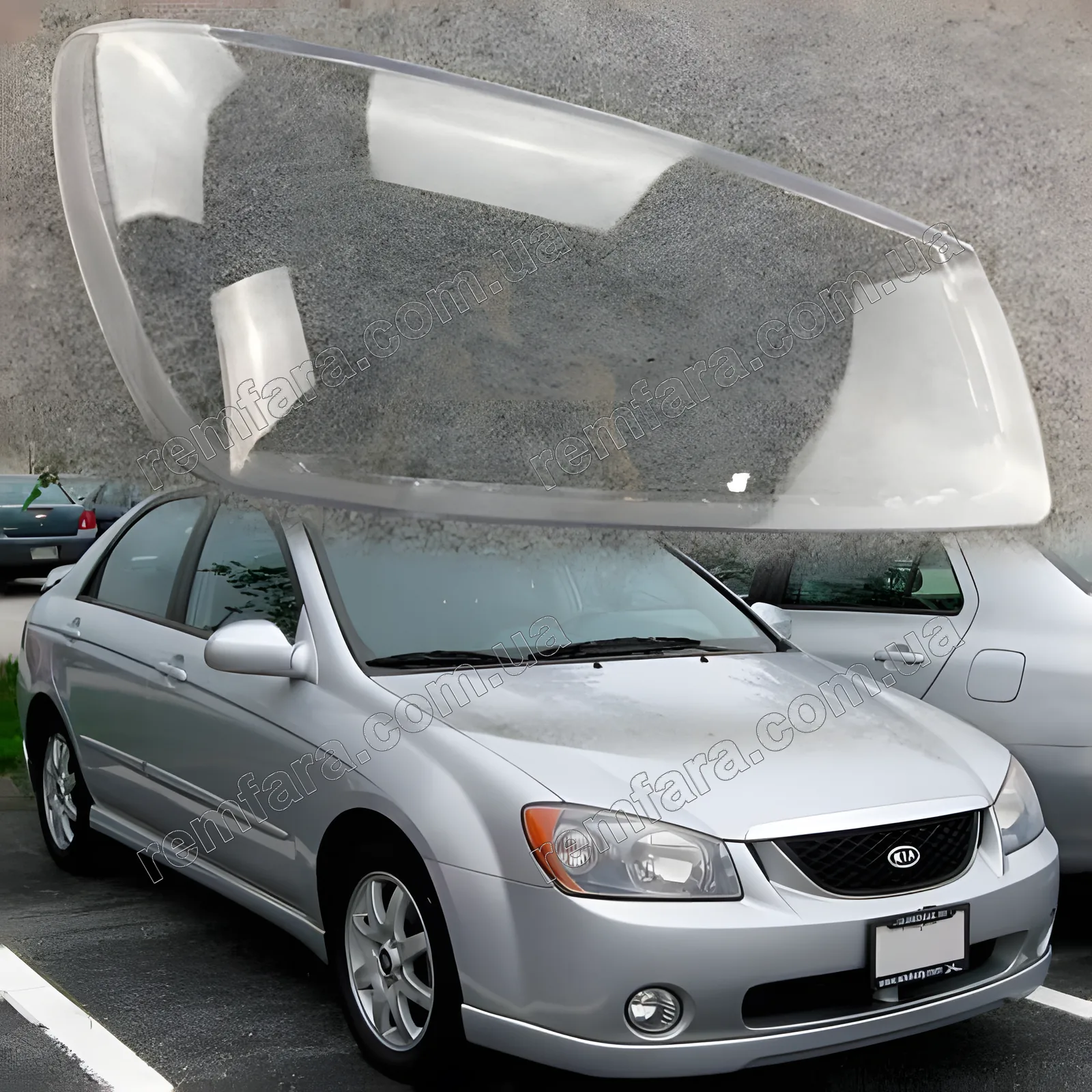 Стекло фары KIA Spectra 2 (LD) (2003–2006) Дорестайл