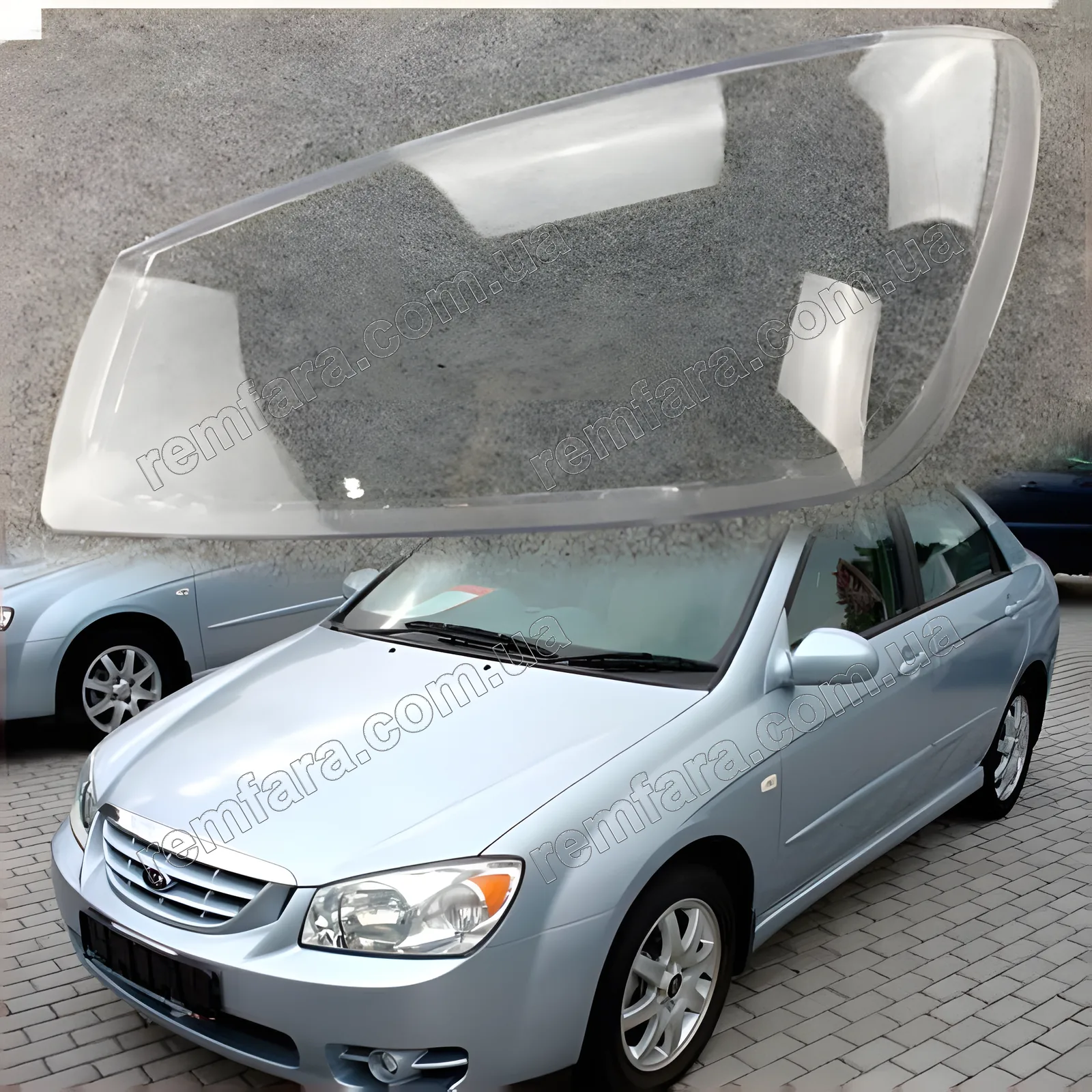 Скло фари KIA Cerato 1 LD (2004–2006) Дорестайлинг