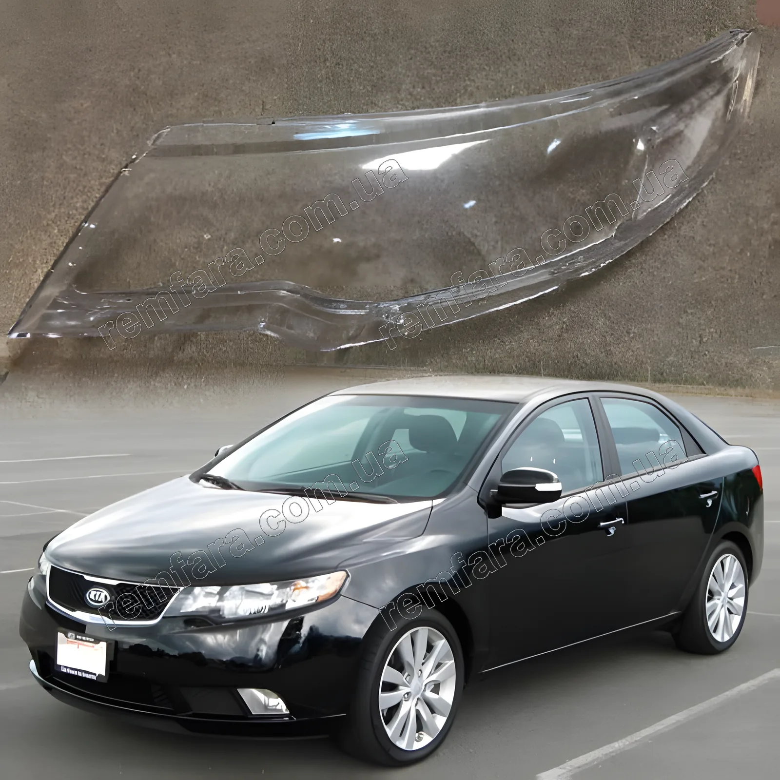 Скло фари KIA Forte (K3) (2008–2013)