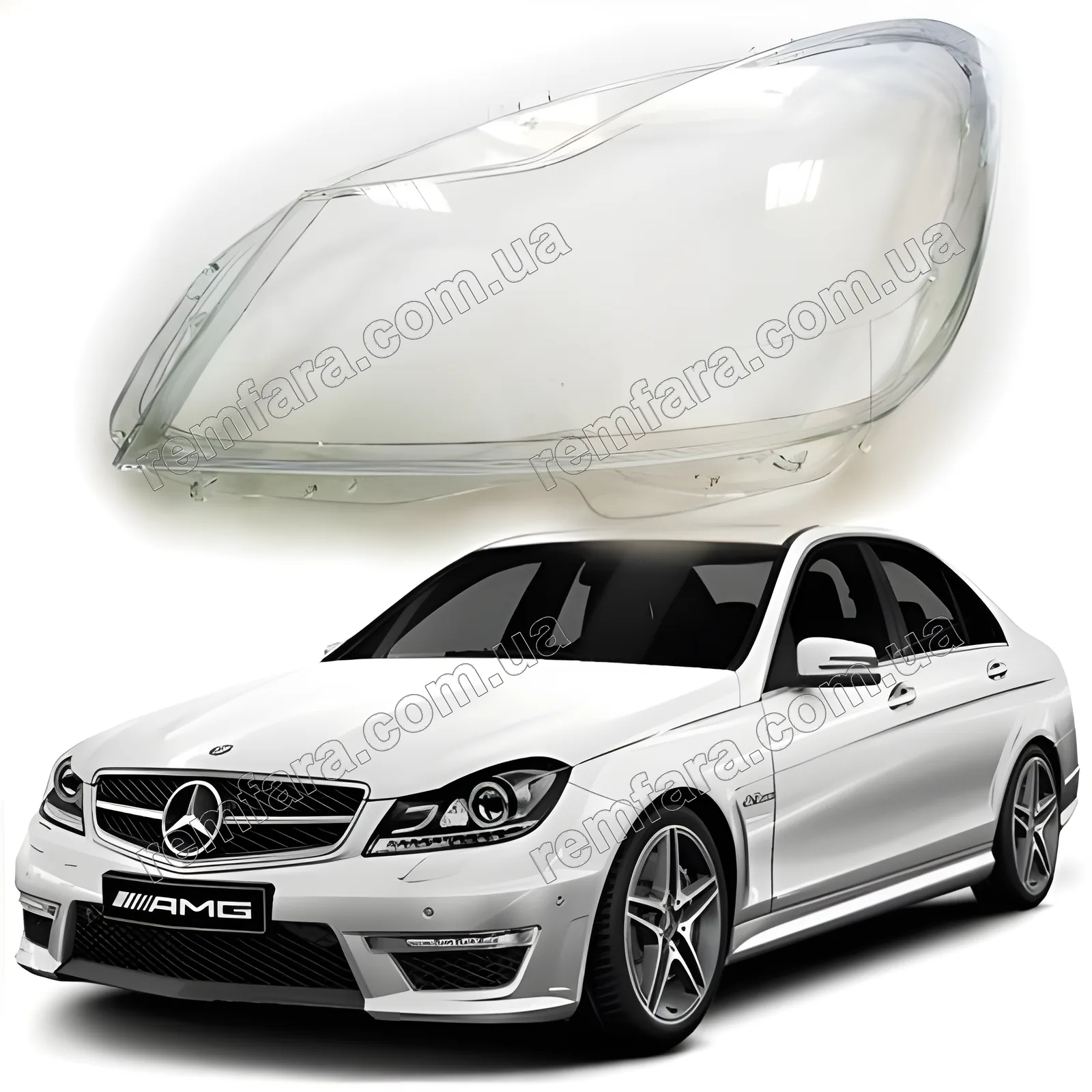 Скло фари Mercedes C Class W204 (2011–2015) рестайл