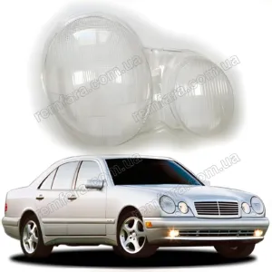 Стекло фары Mercedes E Class W210 (1999–2003) Галоген