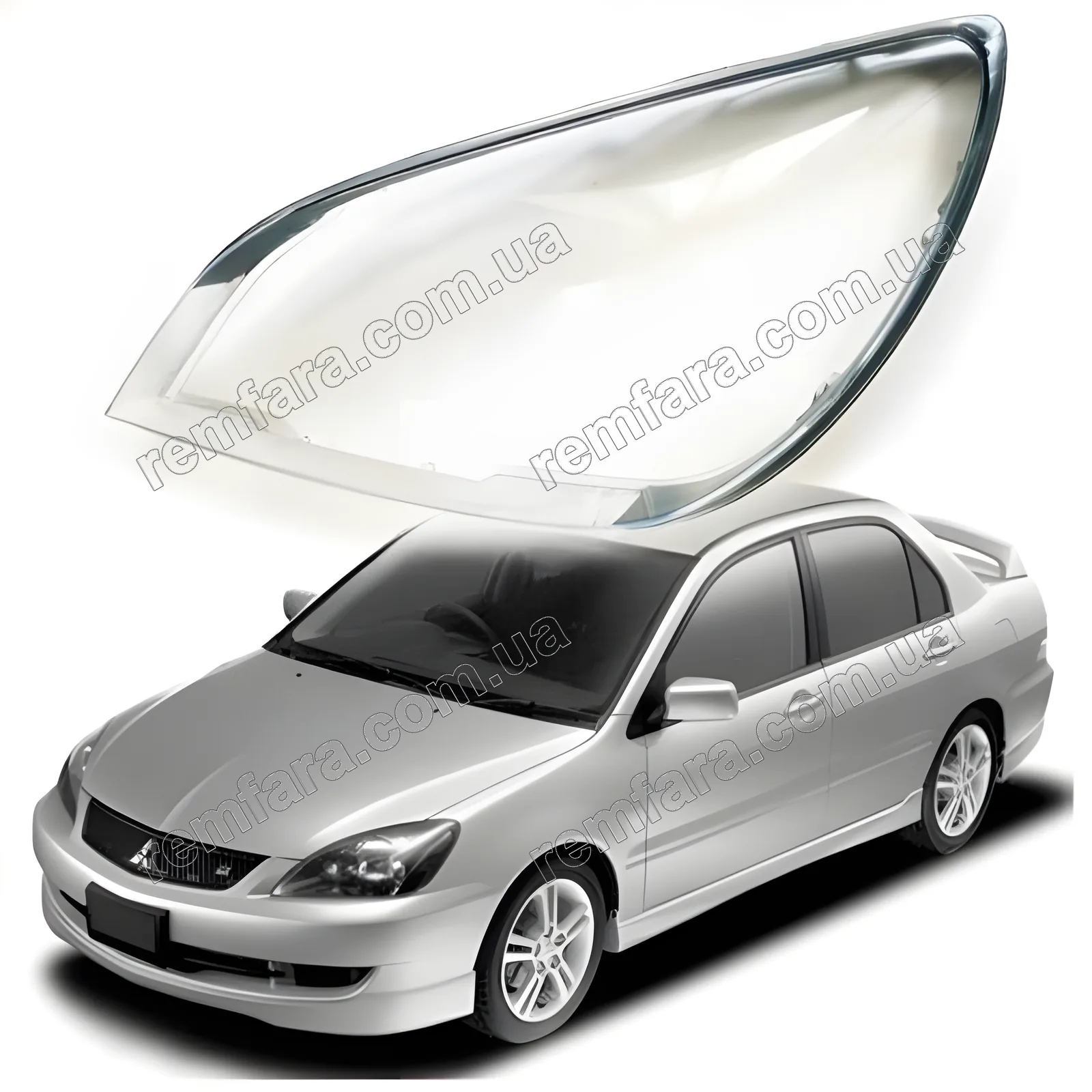 Скло фари Mitsubishi Lancer 9 (2007–2011) China рестайл