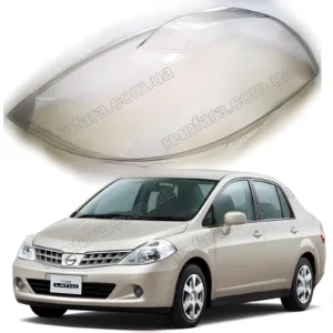 Скло фари Nissan Tiida C11, C11X (2004–2014)