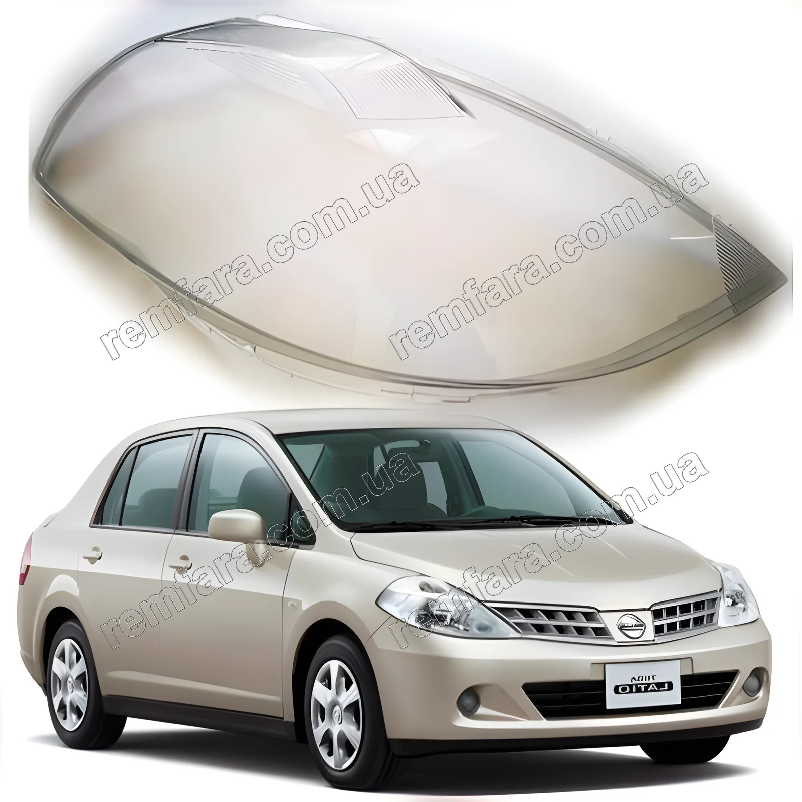 Стекло фары Nissan Tiida C11, C11X (2004–2014)