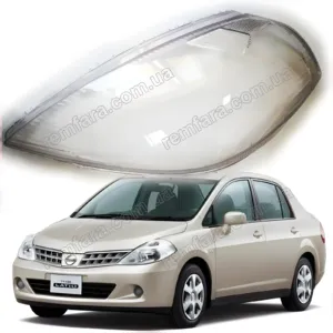Скло фари Nissan Tiida C11, C11X (2004–2014)
