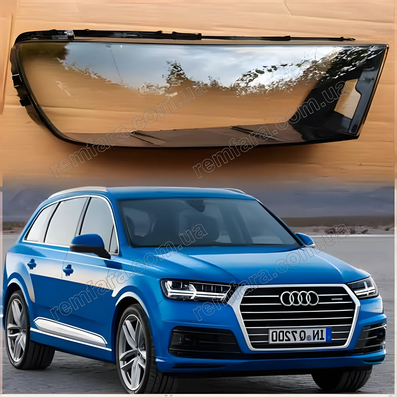 Стекло фары Audi Q7 4M (2015–2020) Дорестайл