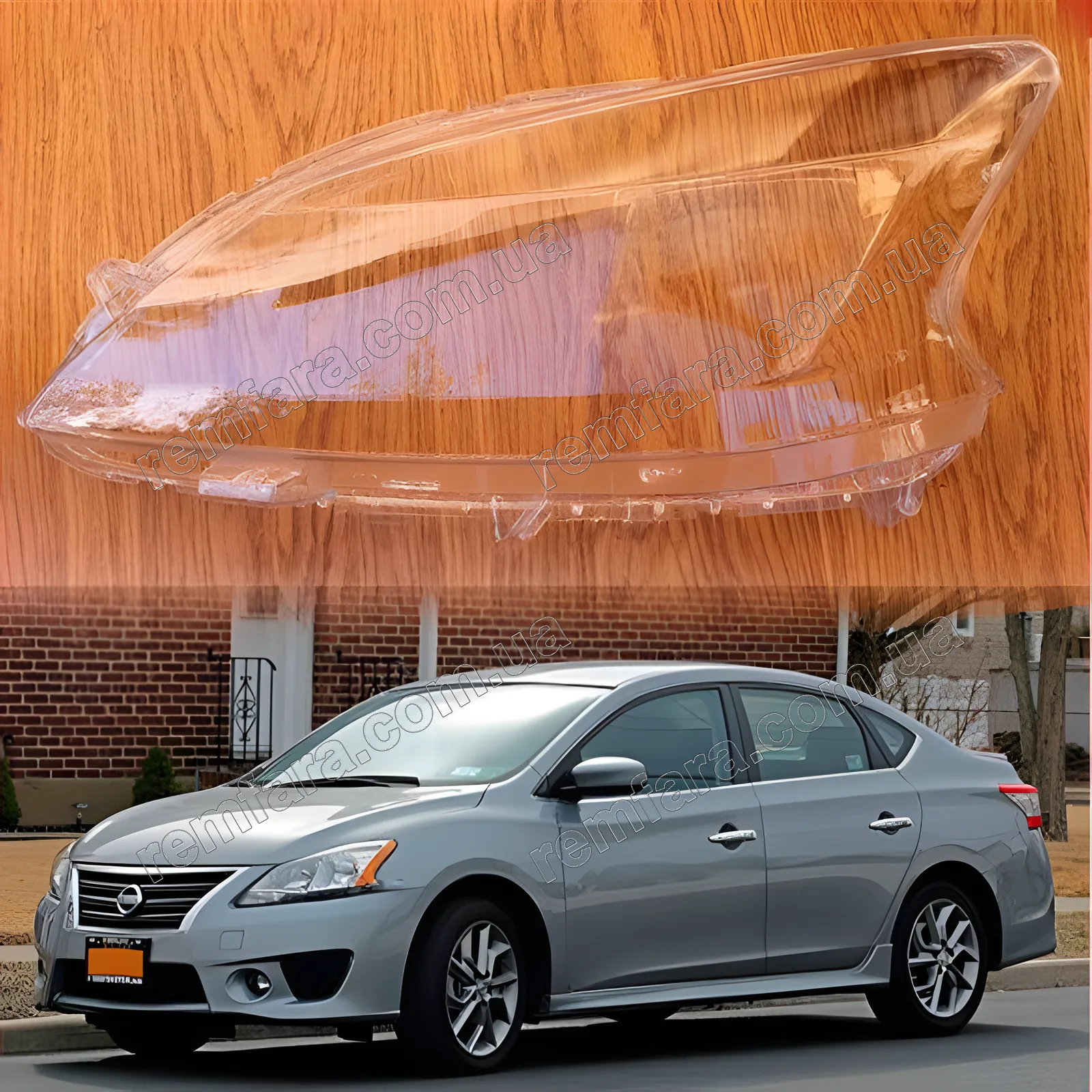 Скло фари Nissan Sentra B17 (2012–2016) дорестайл