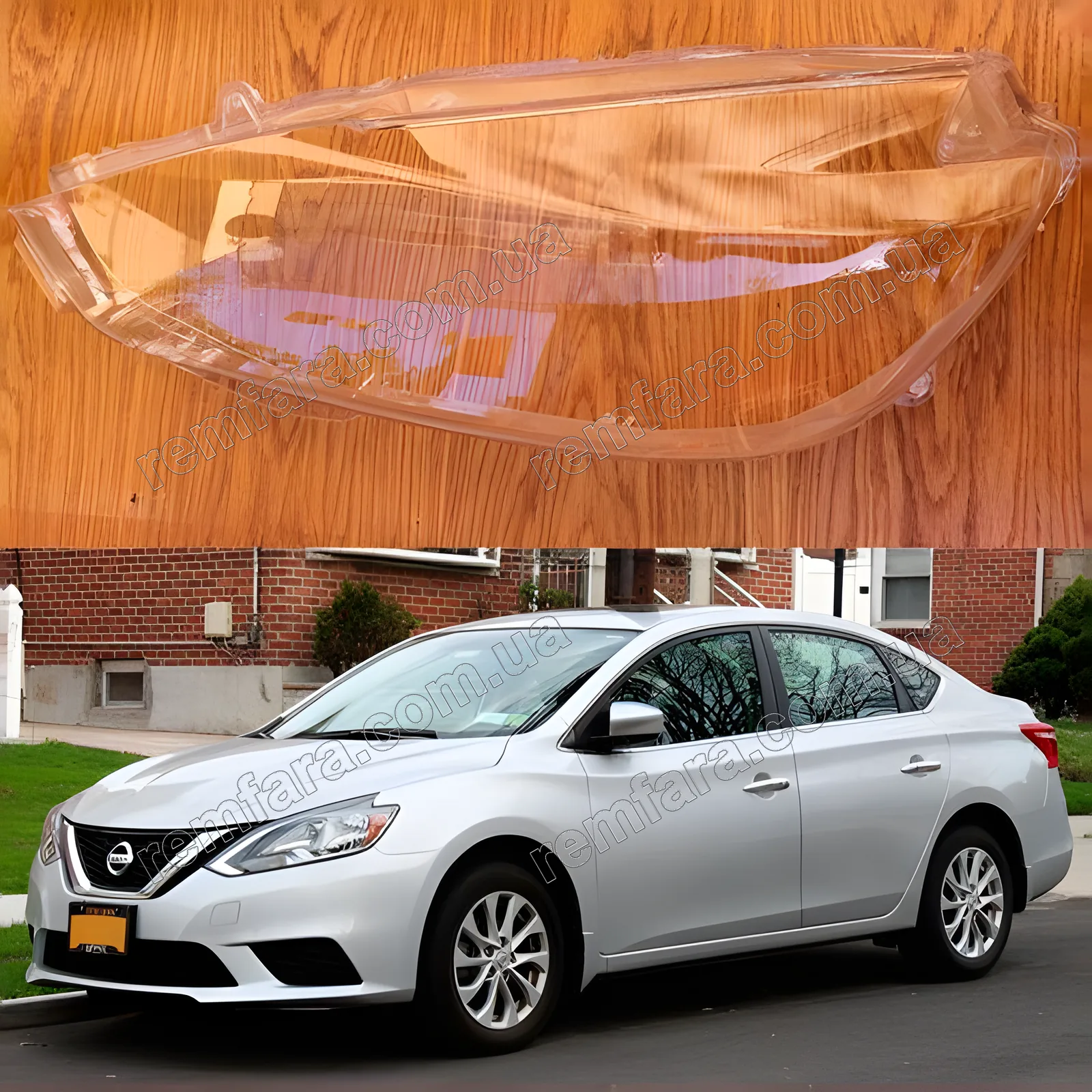 Скло фари Nissan Sentra B17 (2016–2019) Рестайл