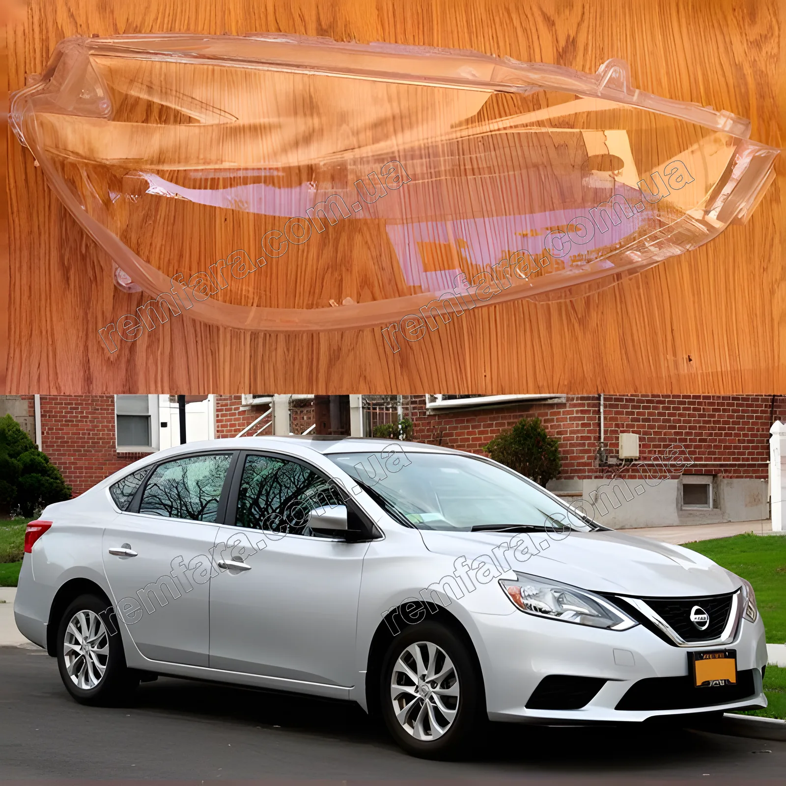 Стекло фары Nissan Sentra B17 (2016–2019) Рестайл