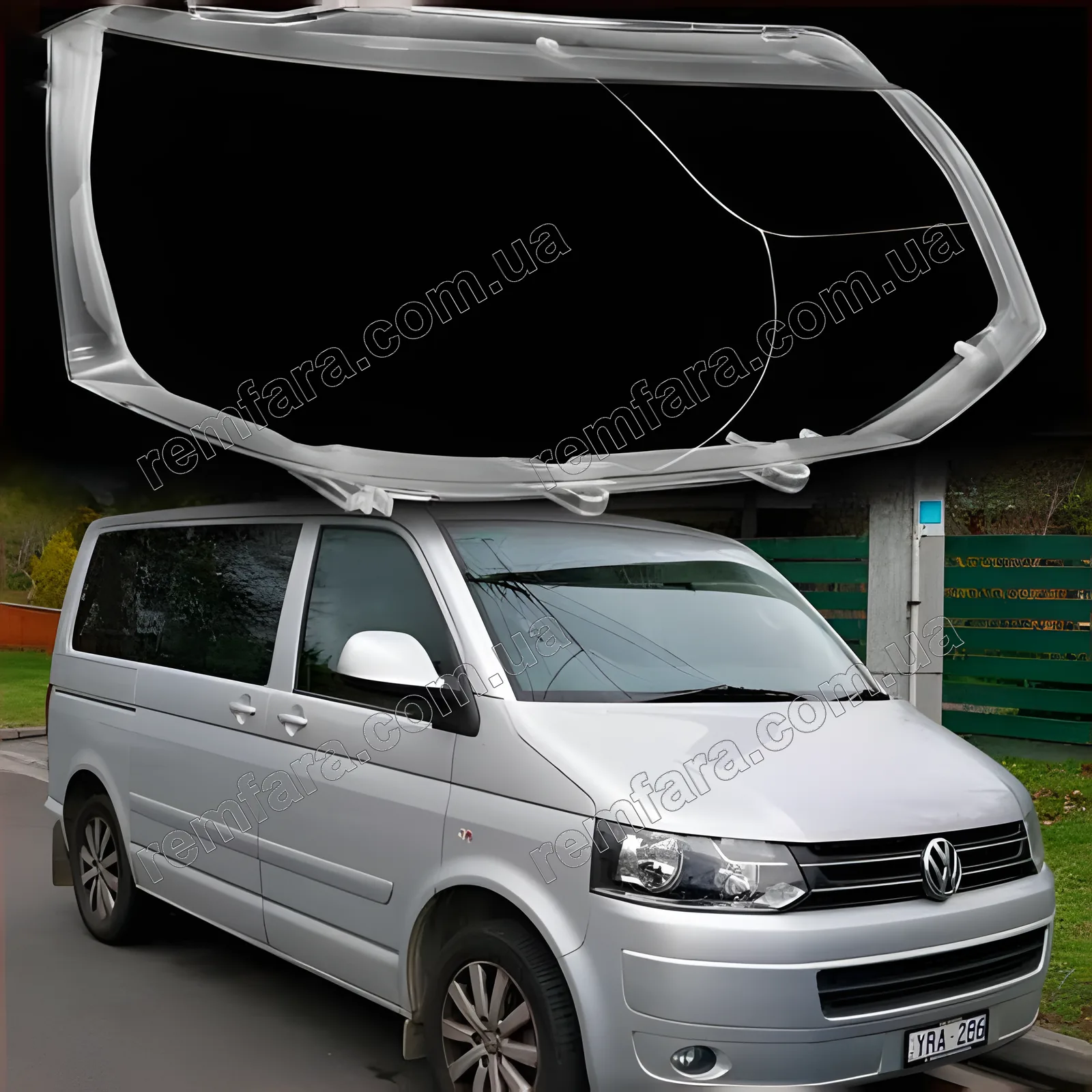Стекло фары Volkswagen Transporter T5 (2009–2015) рестайл