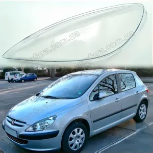 Скло фари Peugeot 307 (2001–2005) Дорестайл