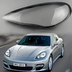 Скло фари Porsche Panamera I (2009–2013) Черный кант Дорестайл