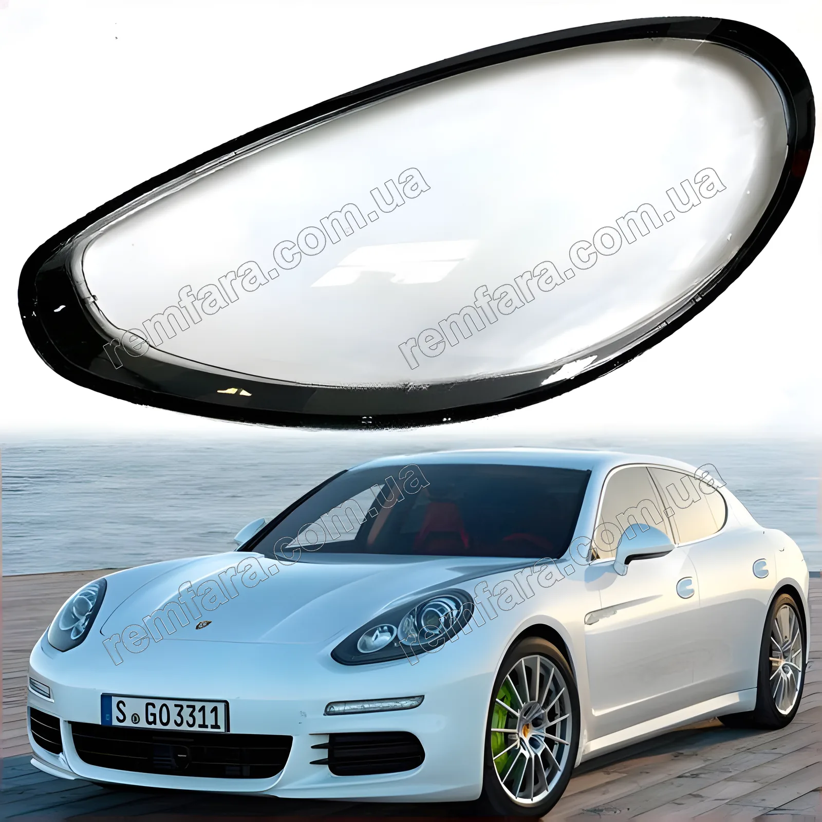 Скло фари Porsche Panamera 970 (2013–2016) Рестайл