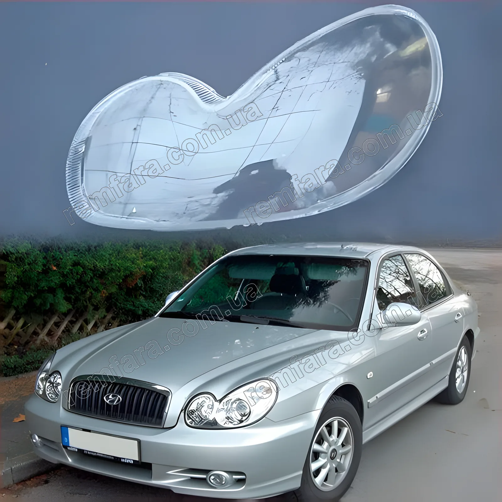 Скло фари Hyundai Sonata 4 EF (2001–2005) Рестайл