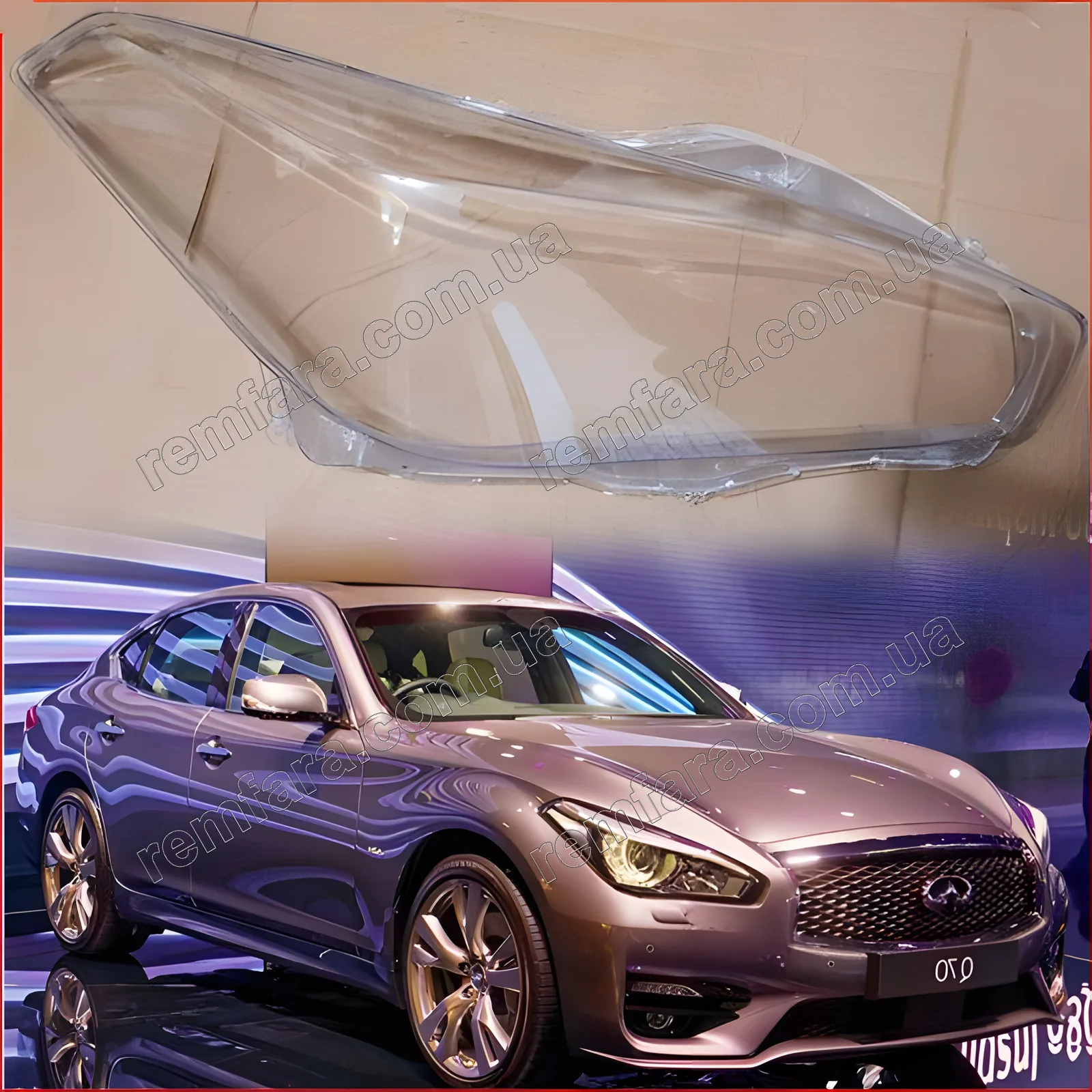 Стекло фары Infiniti Q70 (2013–2020) Рестайл