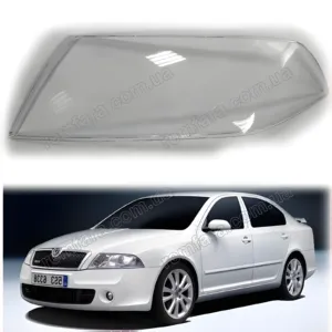 Скло фари Skoda Octavia 2 A5 1Z (2004–2008) Дорестайл