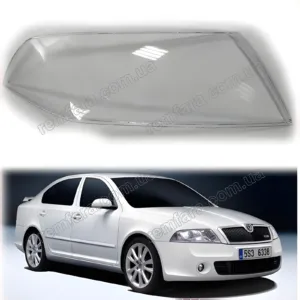 Стекло фары Skoda Octavia 2 A5 1Z (2004–2008) Дорестайл