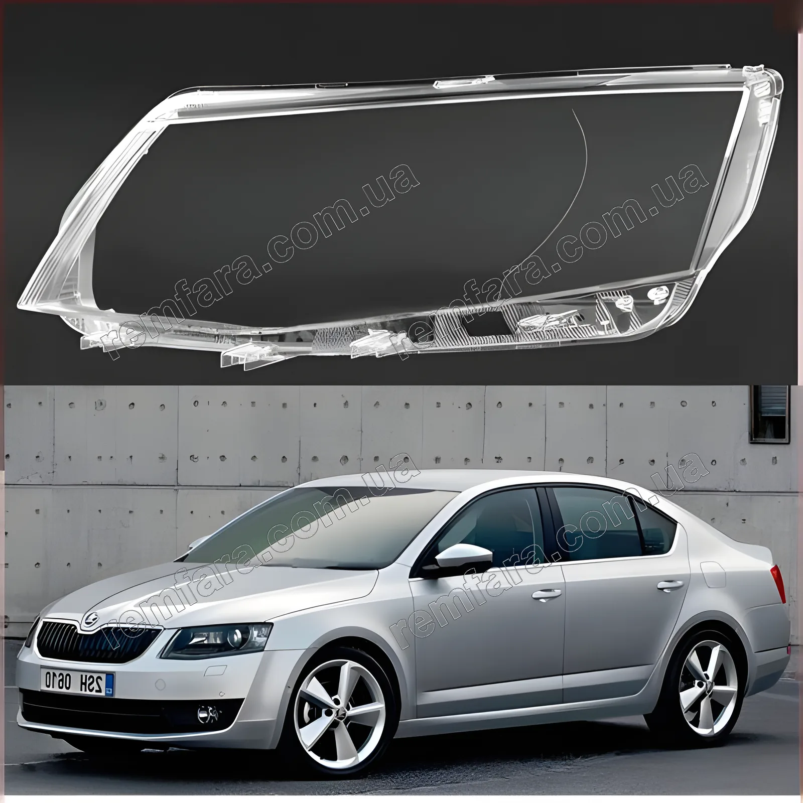 Скло фари Skoda Octavia 3 A7 (2012–2017) Дорестайл