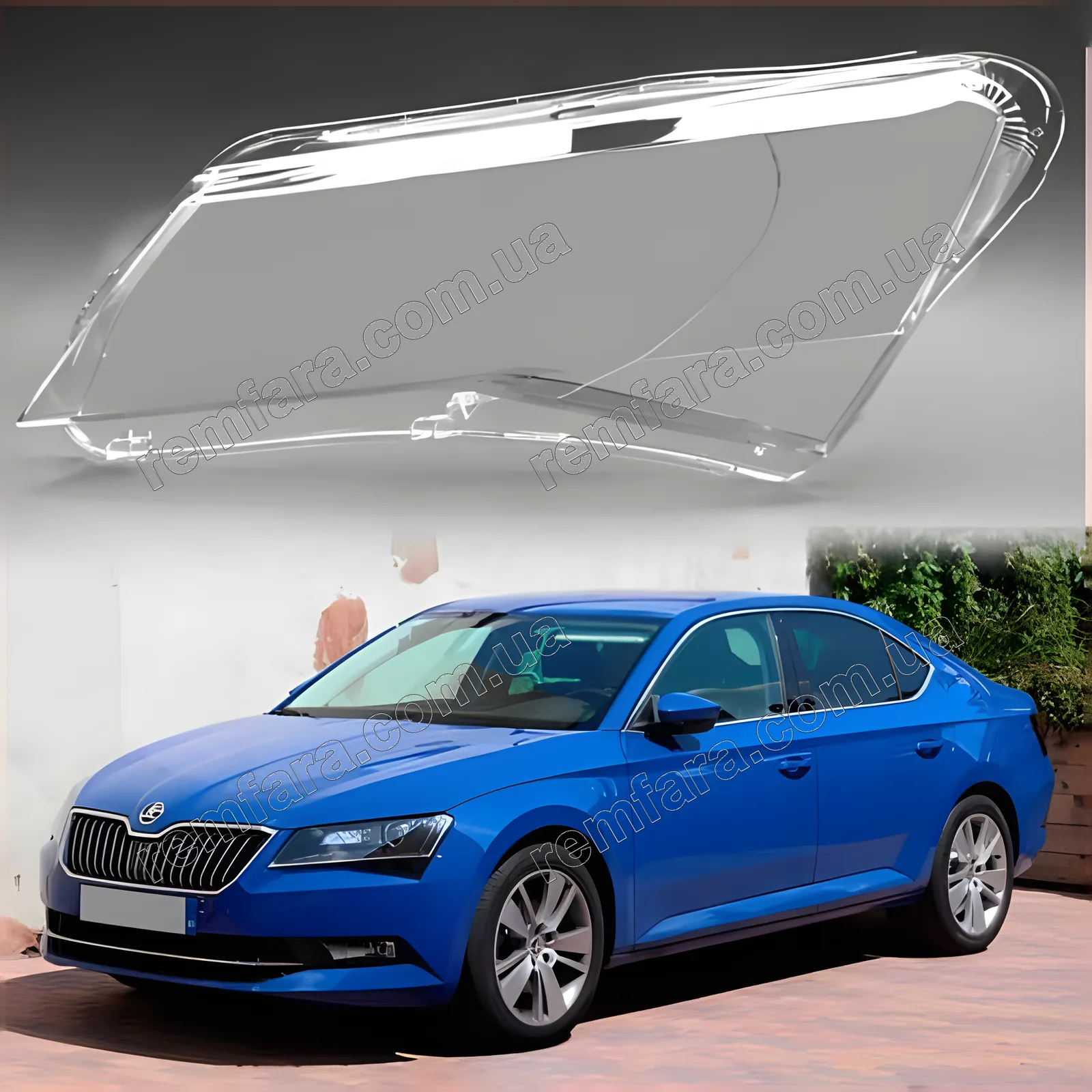 Скло фари Skoda Superb 3 (3V) (B8) (2015–2019) Xenon + LED ДХО