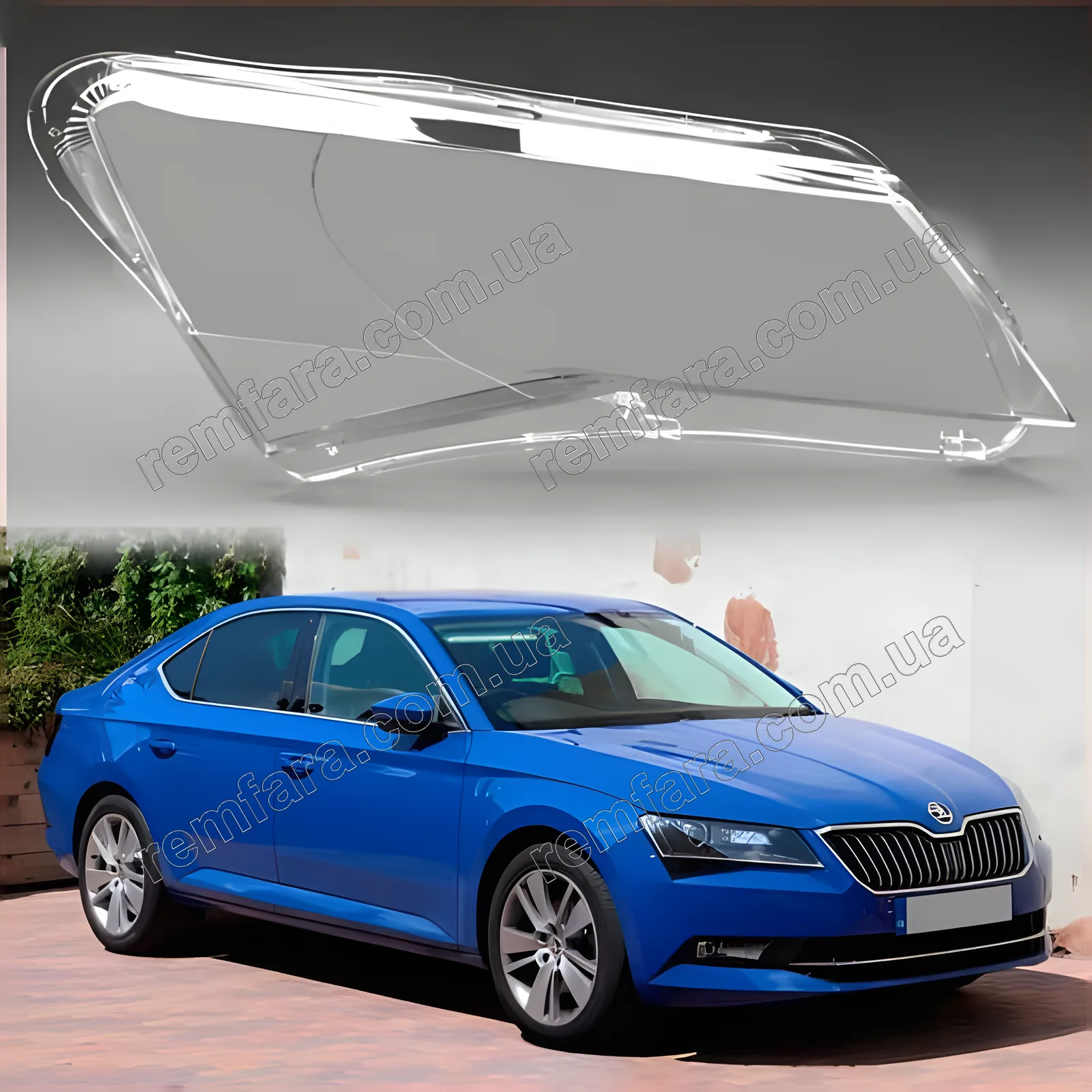 Стекло фары Skoda Superb 3 (3V) (B8) (2015–2019) Xenon + LED ДХО