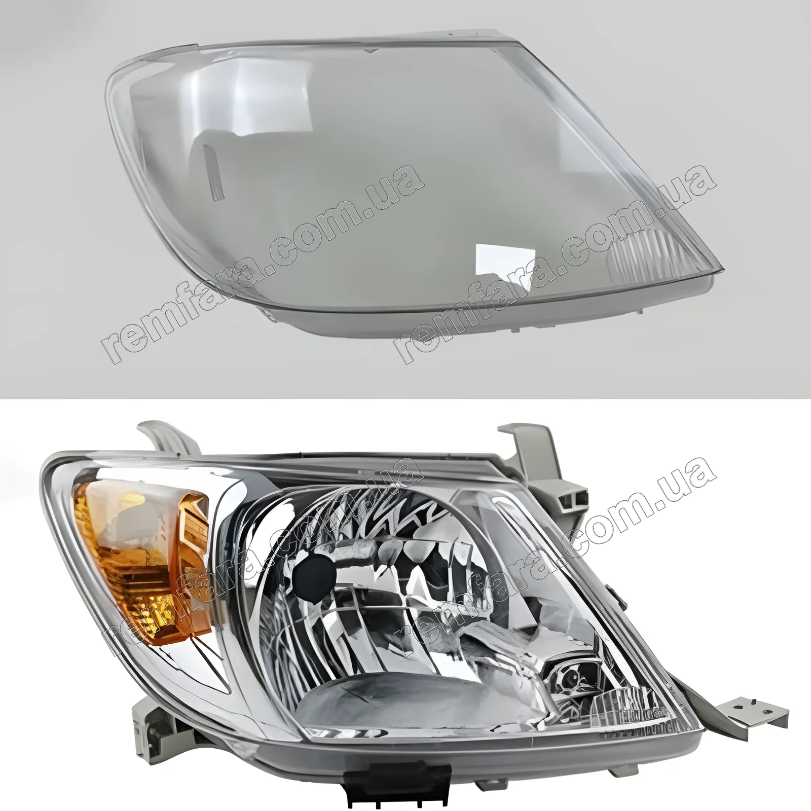 Стекло фары Toyota Hilux (2005–2012) II 1 рестайл
