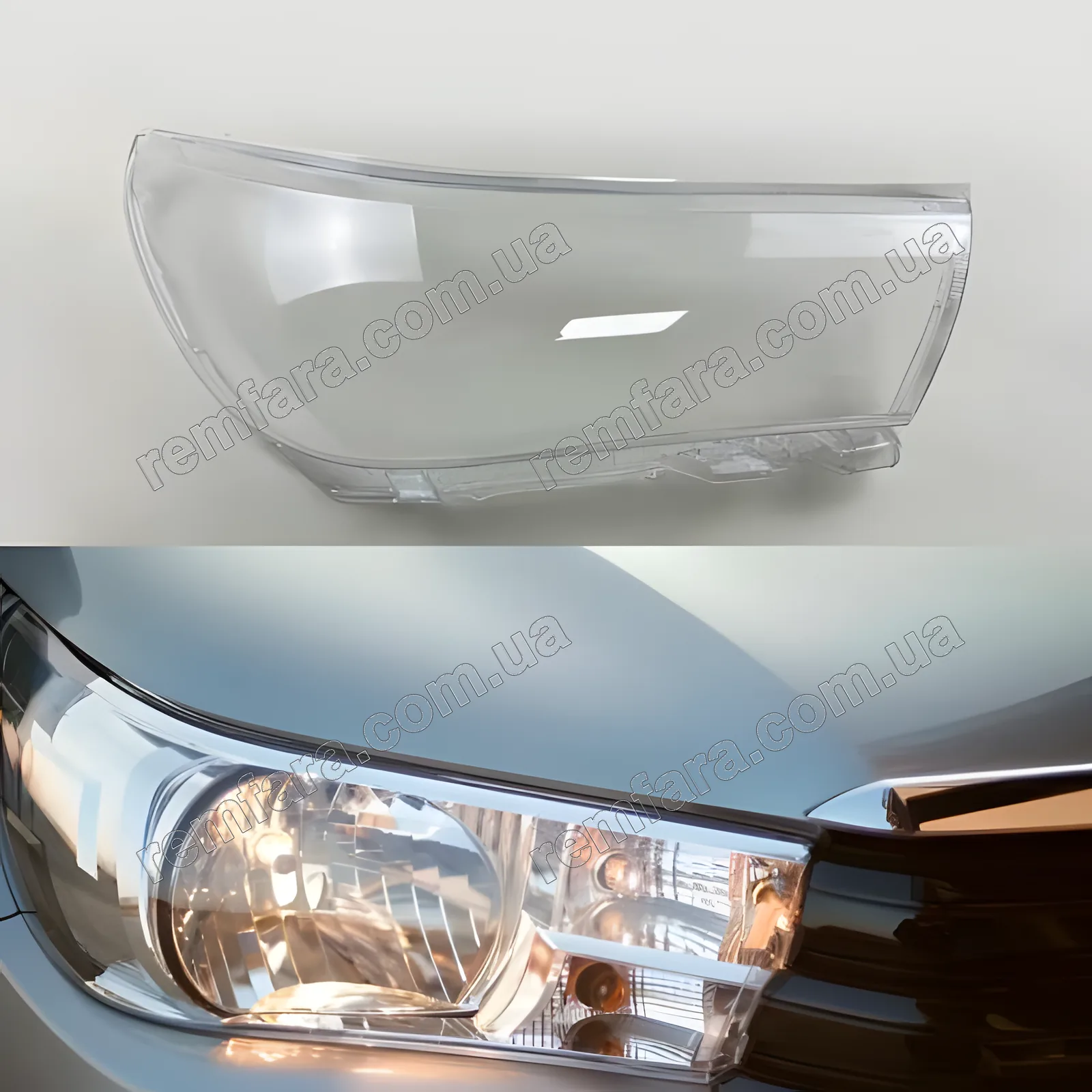 Стекло фары Toyota Hilux Halogen (2015–2020) рестайл