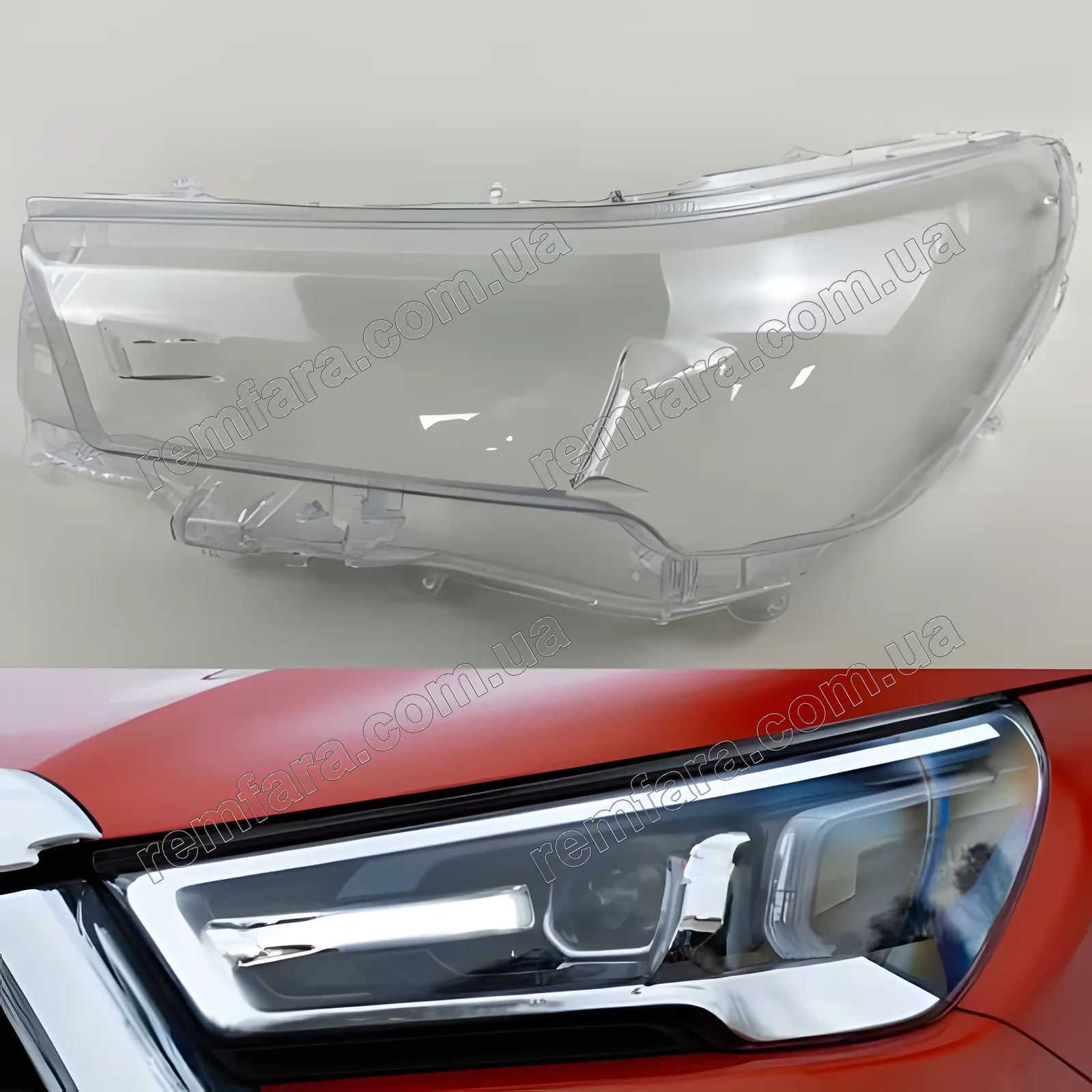 Скло фари Toyota Hilux LED (2019–2024) 2 рестайл