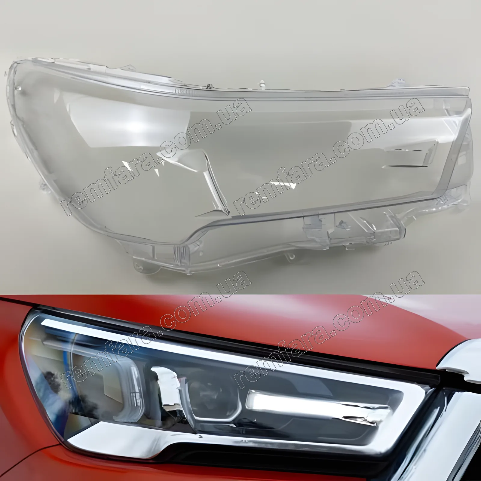 Стекло фары Toyota Hilux LED (2019–2024) 2 рестайл