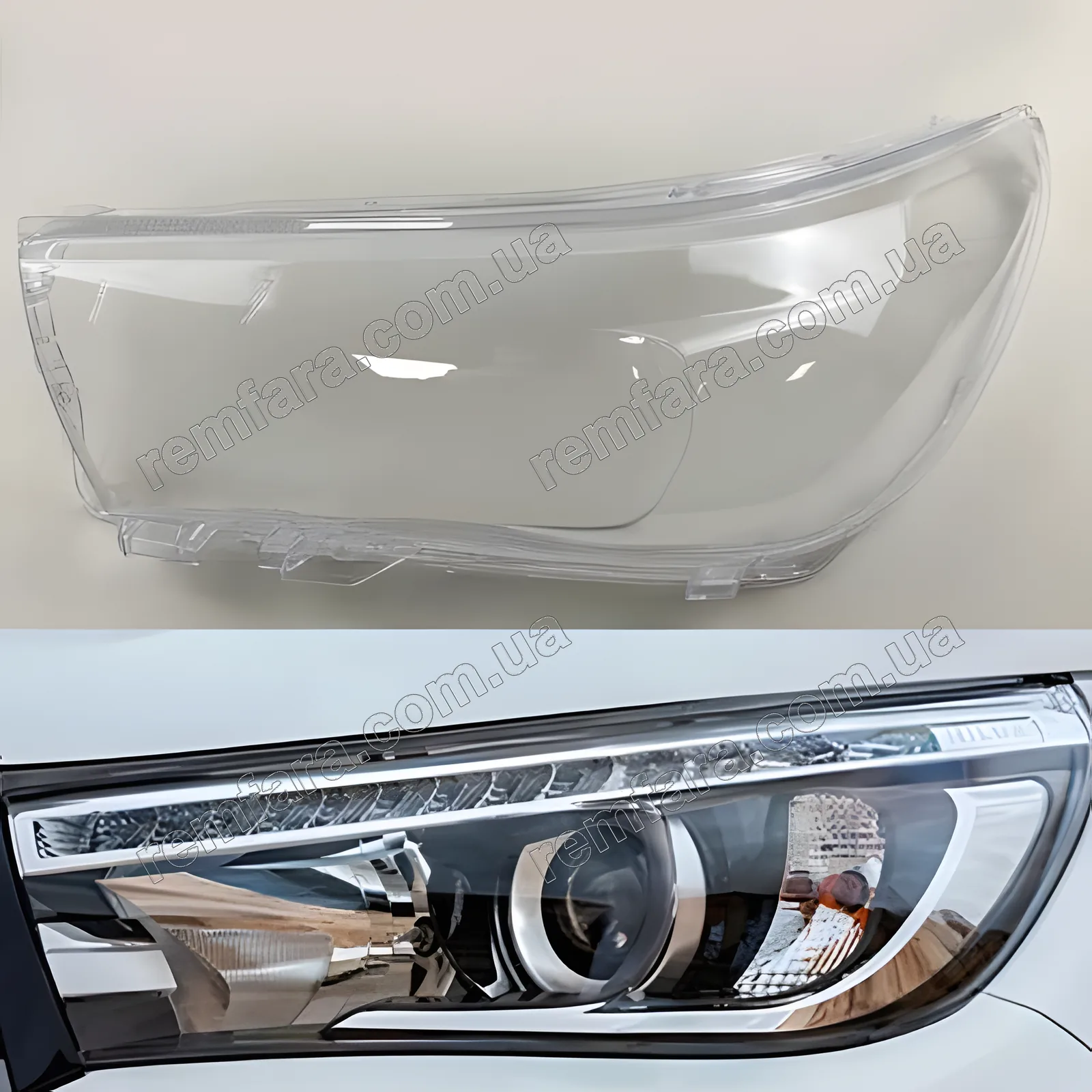 Скло фари Toyota Hilux (2015–2020) Xenon LED рестайл