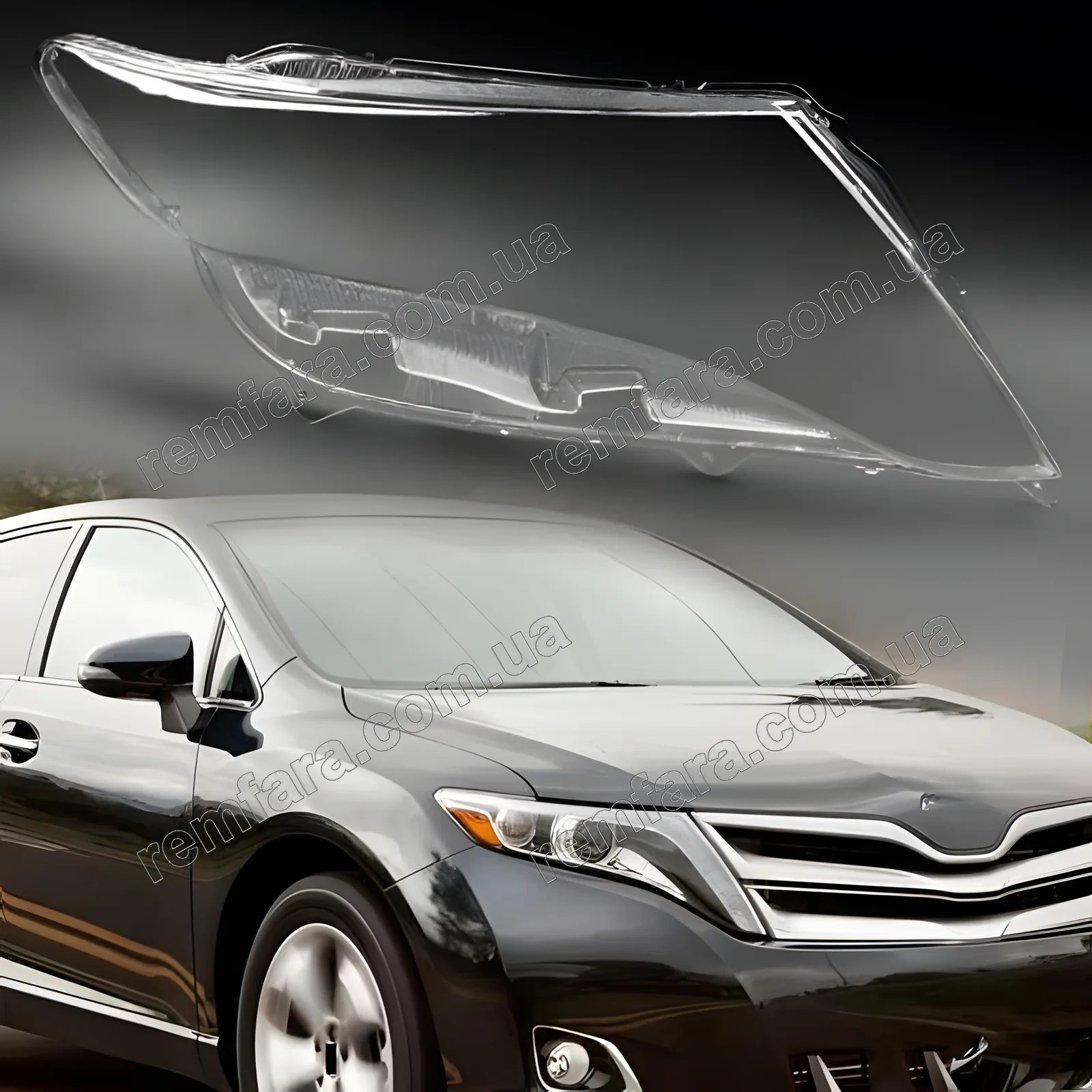 Стекло фары Toyota Venza AV10 (2008–2017) Halogen дорестайл рестайл