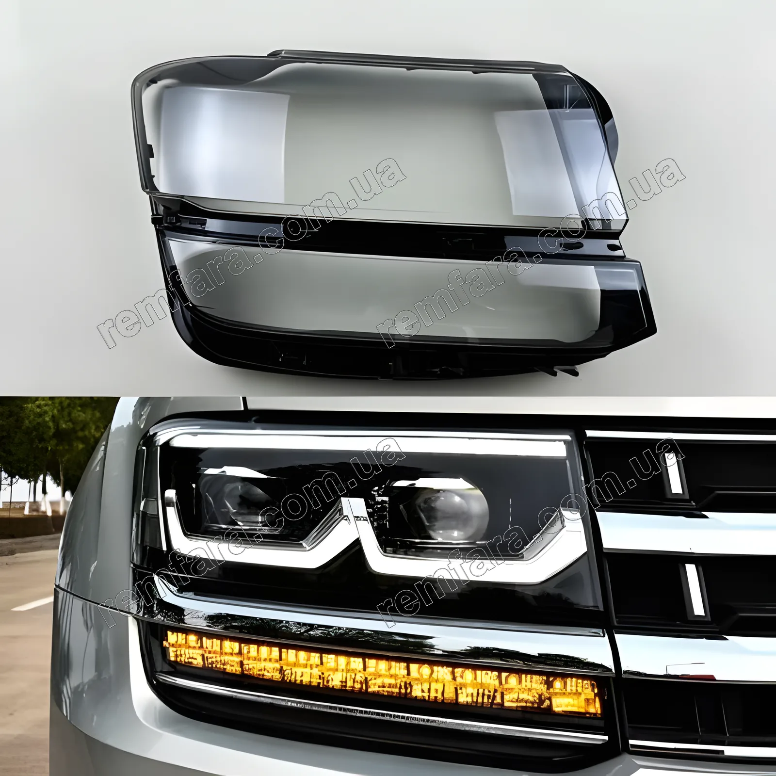 Стекло фары VW Volkswagen Teramont (2016–2020) LED Hella Дорестайл