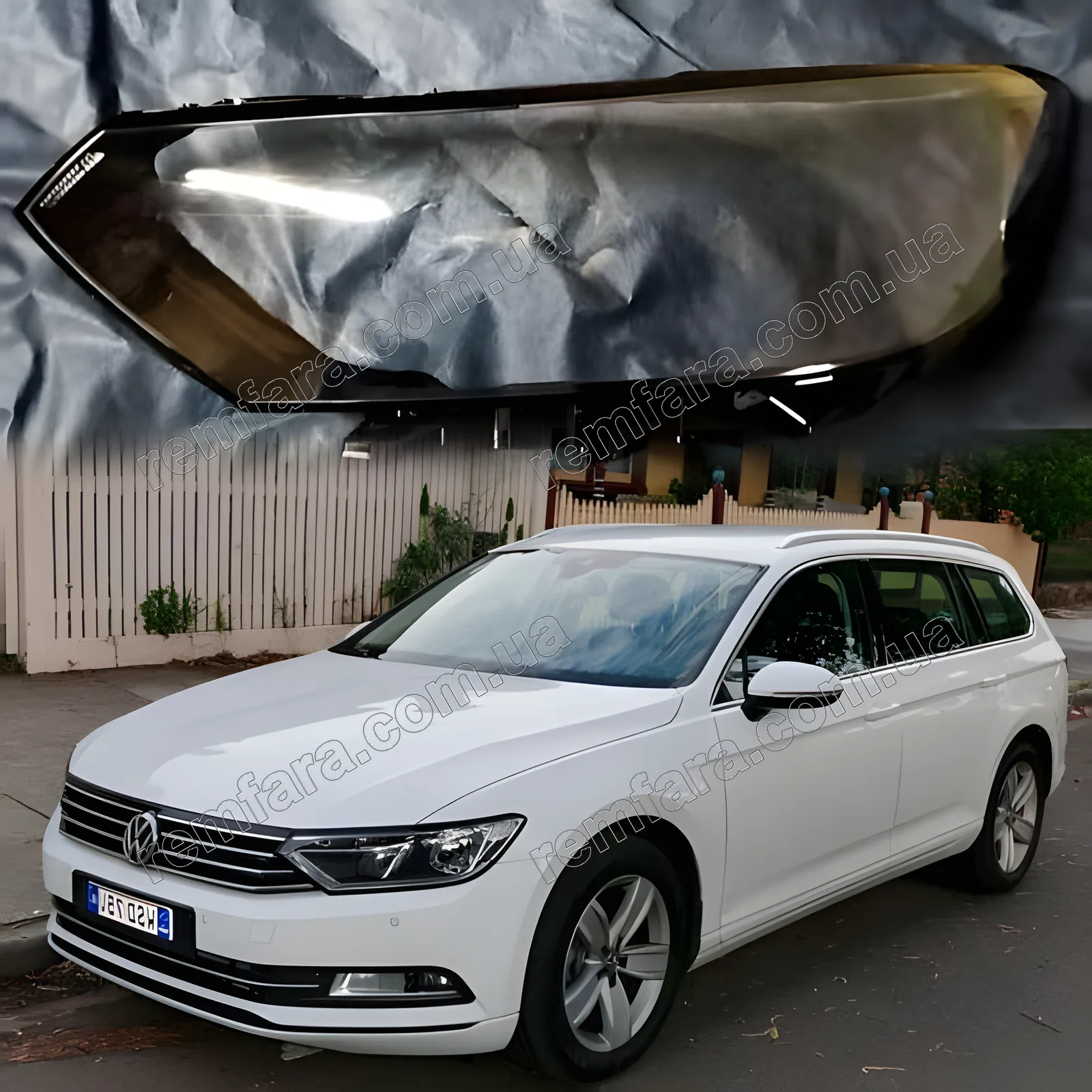Скло фари Volkswagen VW Passat B8 Halogen (2015–2020) EUR Дорест