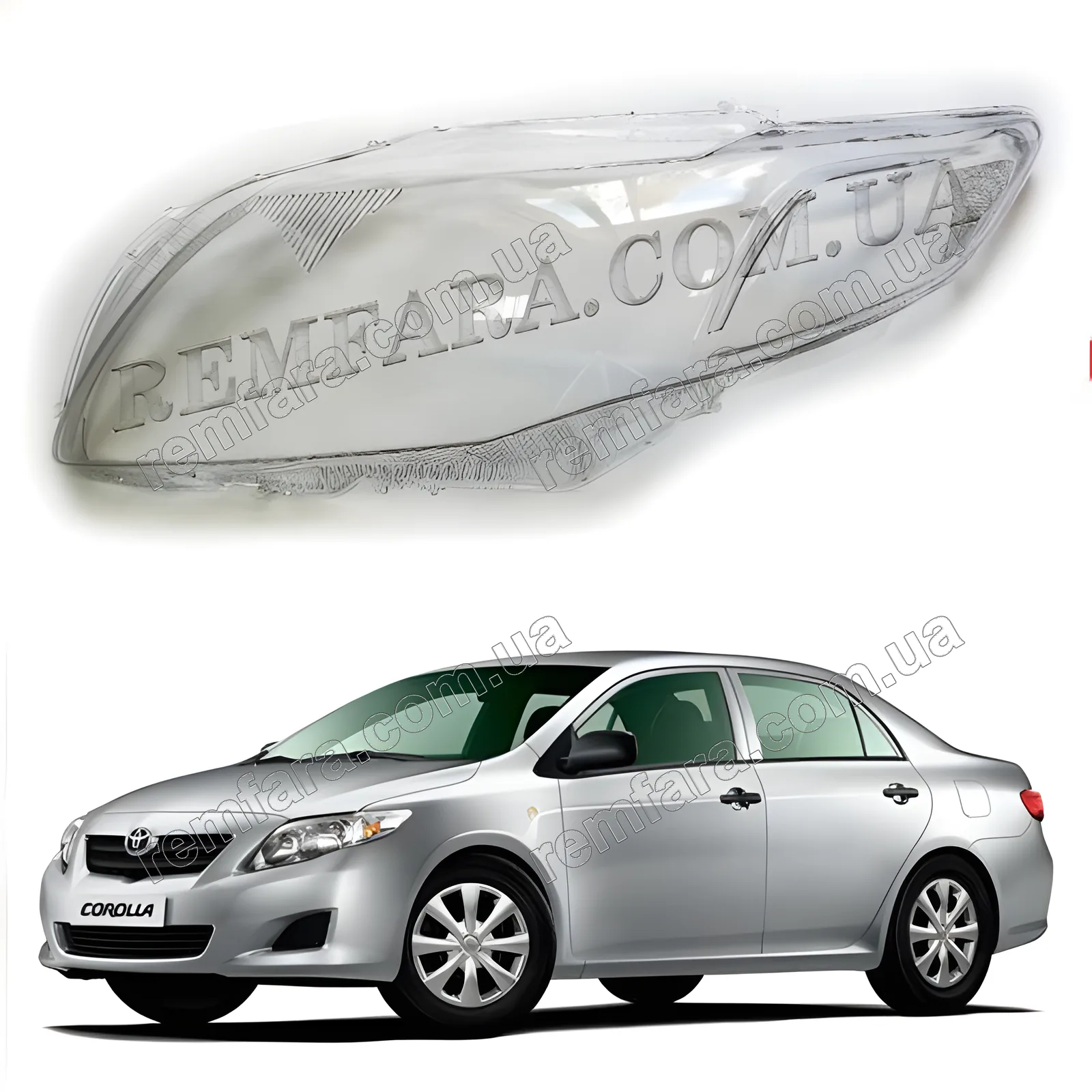 Скло фари Toyota Corolla (2006–2010) дорестайл