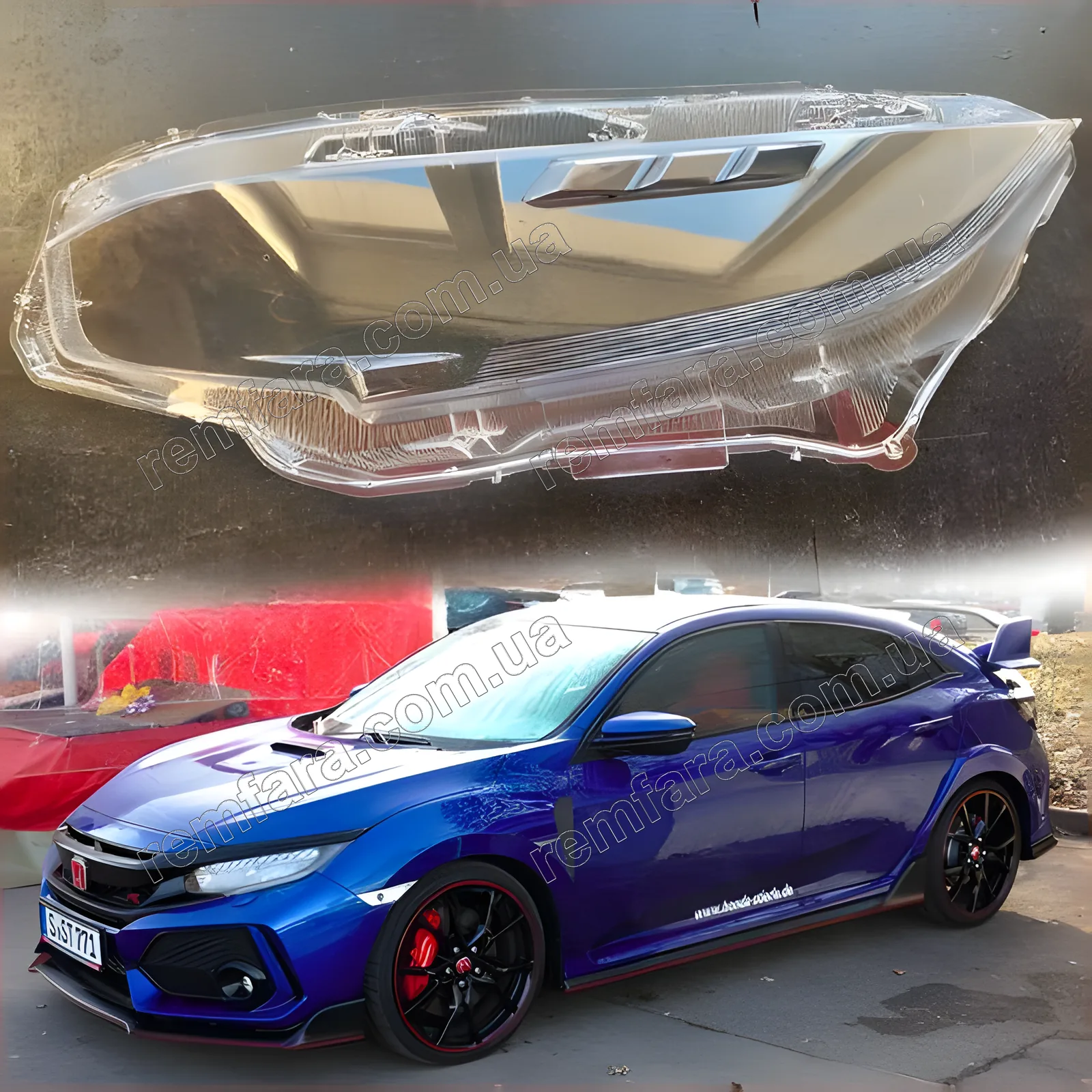 Скло фари Honda Civic 10 LED (2015–2019)