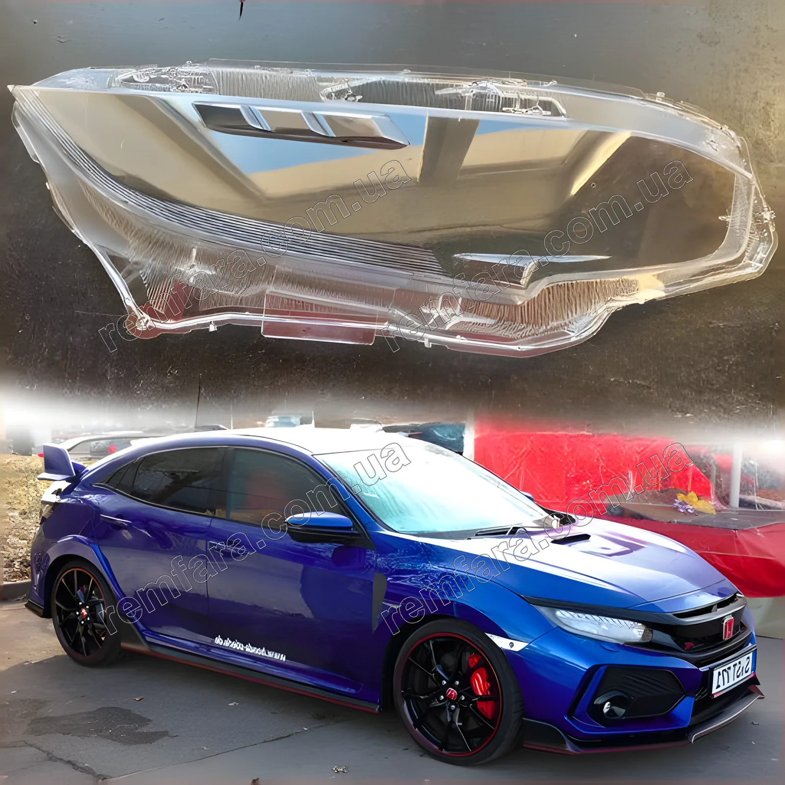 Стекло фары Honda Civic 10 LED (2015–2019)