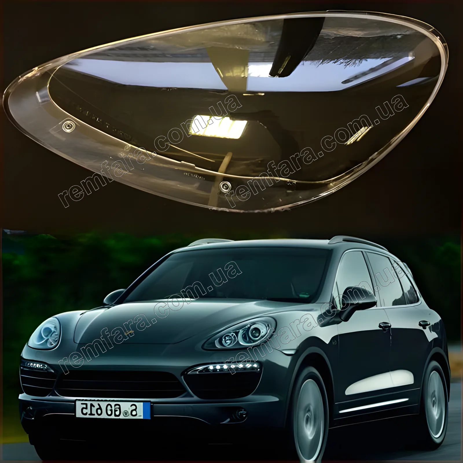 Скло фари Porsche Cayenne 958 (2010–2014) дорестайл