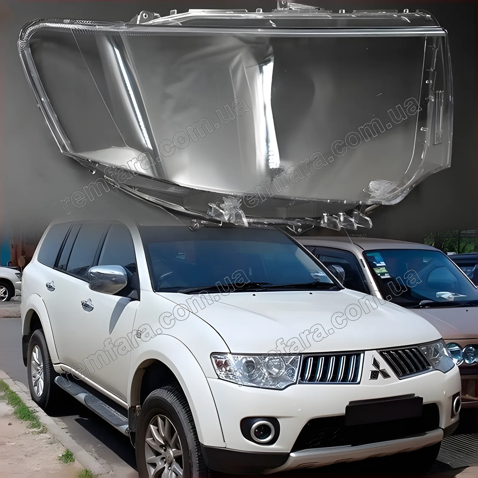 Стекло фары Mitsubishi Pajero Sport 2 KG, KH (2008–2016)