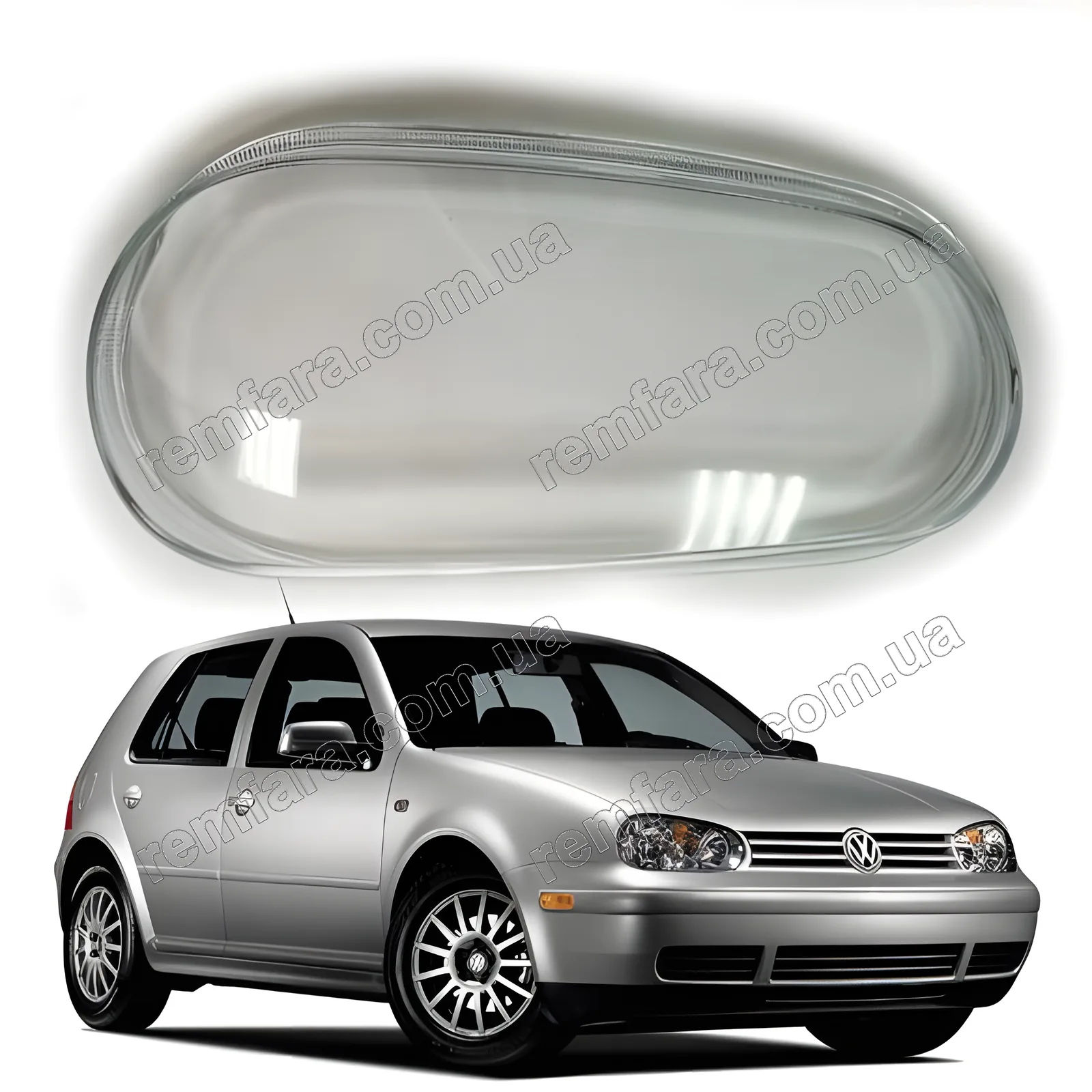 Стекло фары Volkswagen Golf IV 1J (1997–2005) Plastic