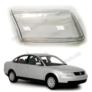 Стекло фары Volkswagen Passat B5 (1996–2000) Дорестайл-Галоген