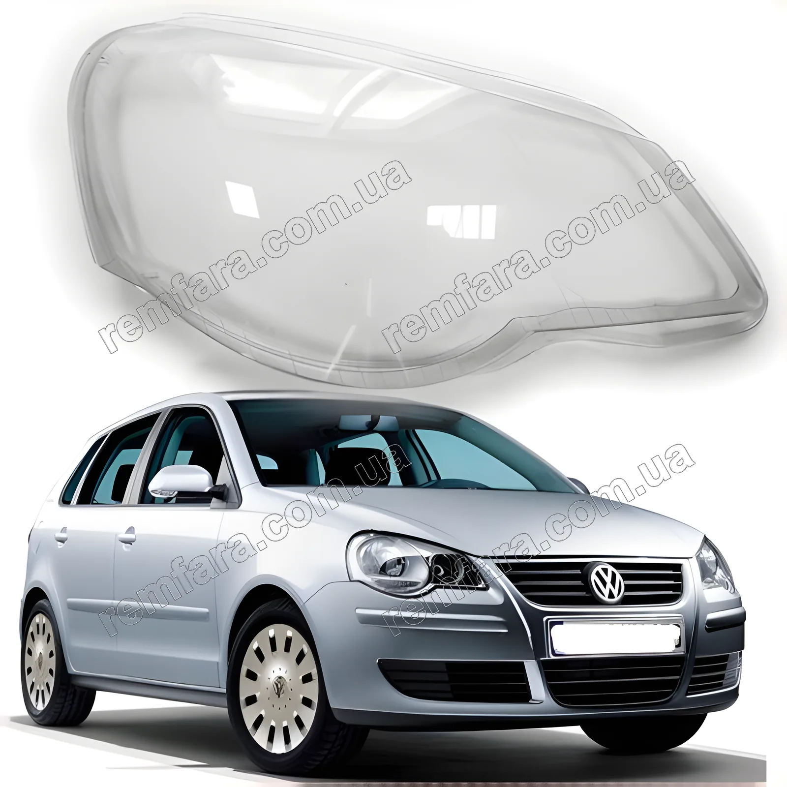 Стекло фары Volkswagen Polo IV (9N) (2005–2010), Polo Crossi 2006-2010