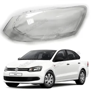 Скло фари Volkswagen Polo V поколение дорестайл (2009–2015)