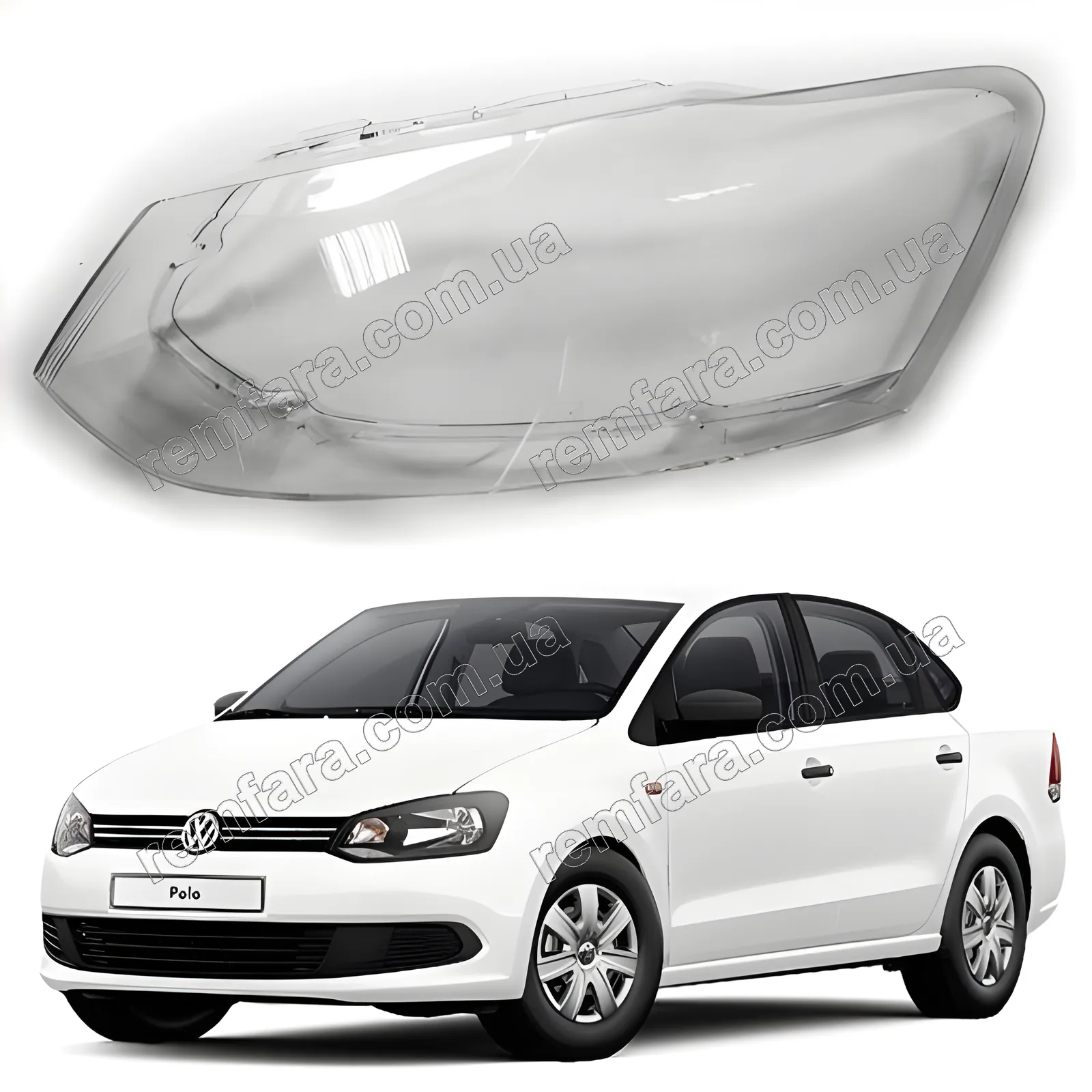 Скло фари Volkswagen Polo V поколение дорестайл (2009–2015)