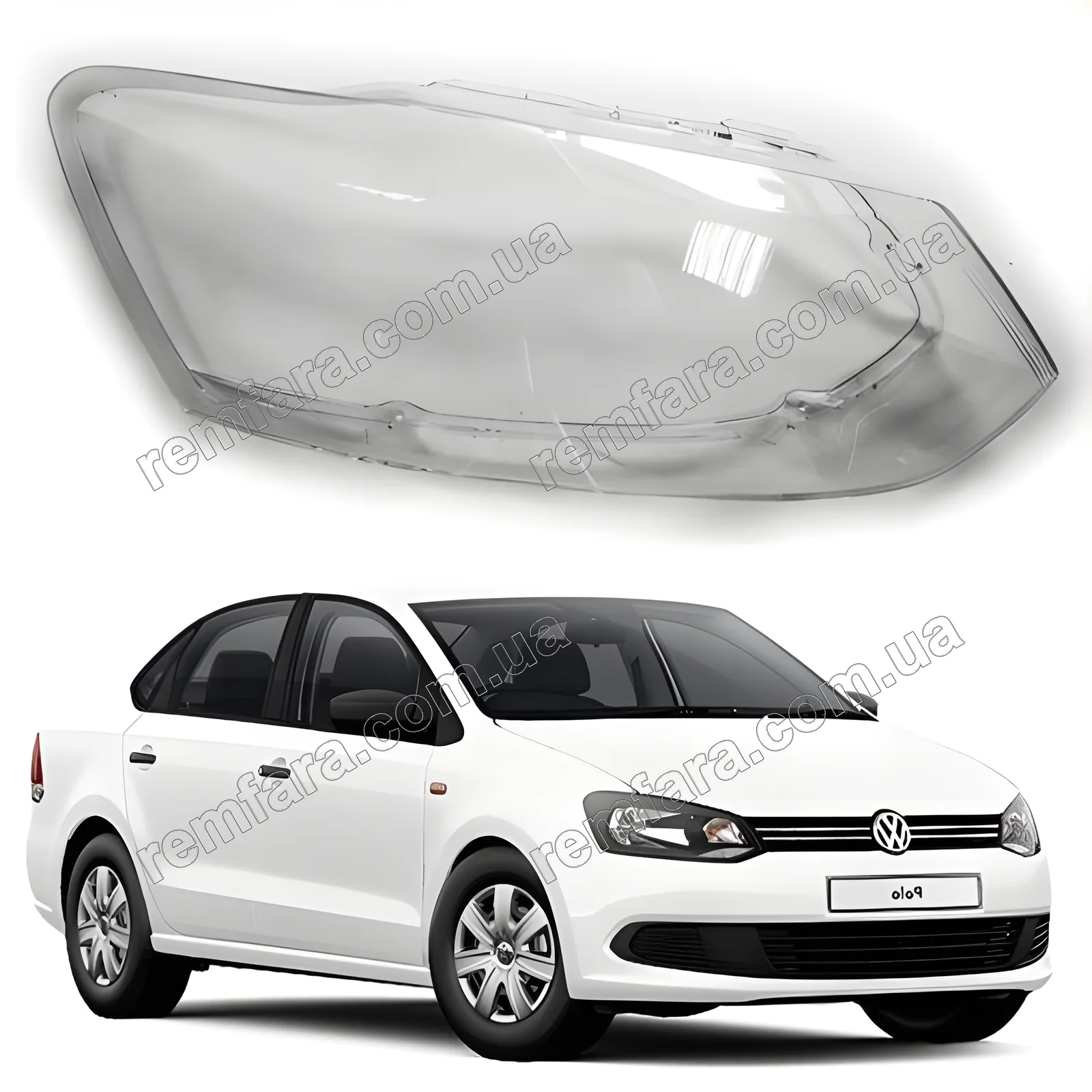 Стекло фары Volkswagen Polo V поколение дорестайл (2009–2015)