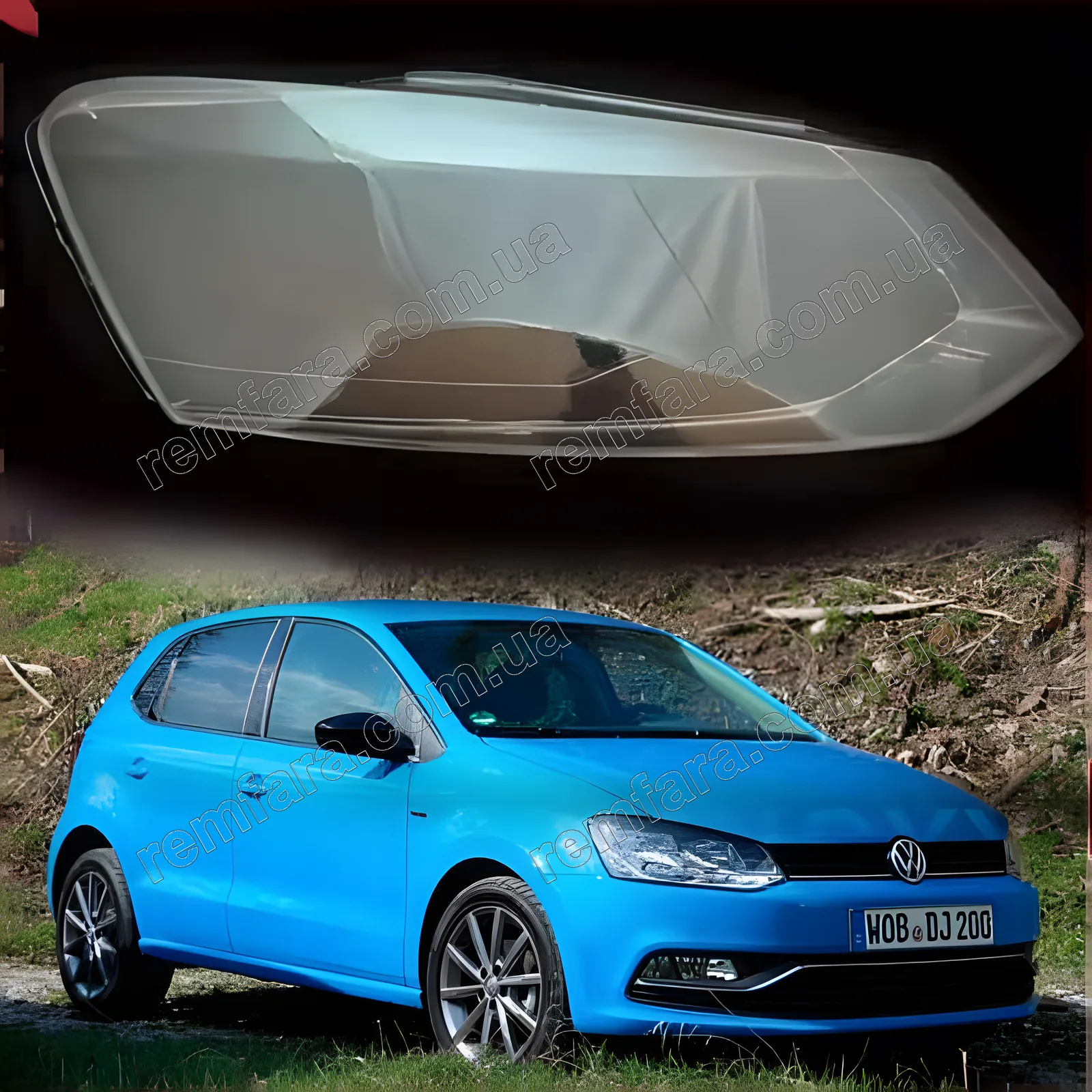 Стекло фары Volkswagen Polo 5 (2014–2018) V поколение рестайл
