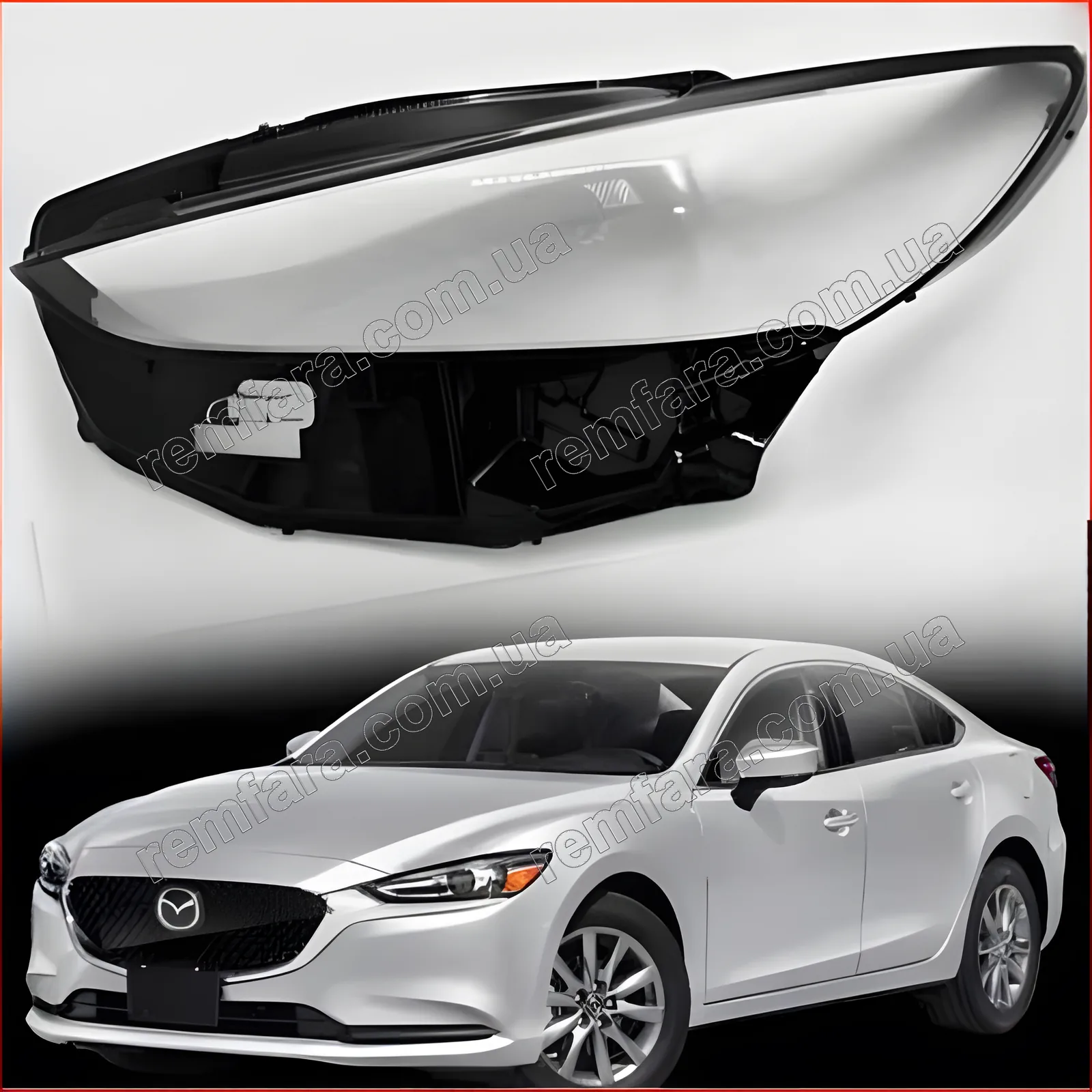 Скло фари Mazda 6 GJ1 GL (2017–2023) 2 рестайл