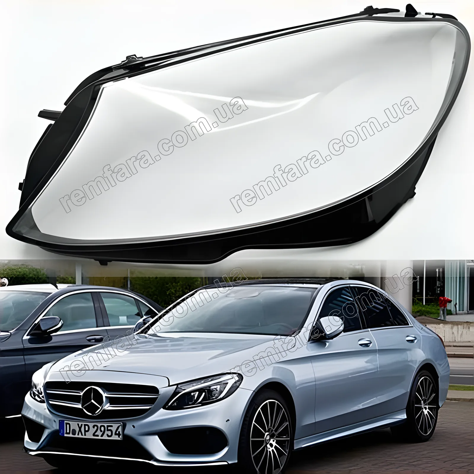 Скло фари Mercedes C Class W205 (2018–2021) рестайл